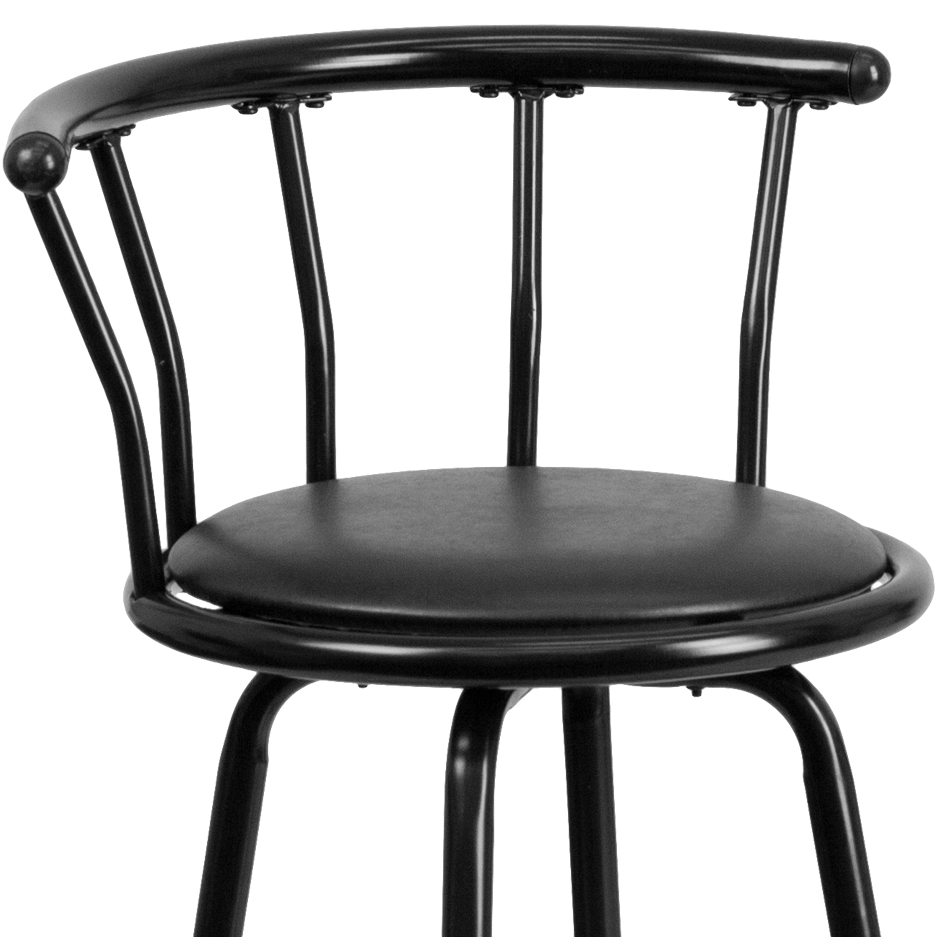 Crown Back Metal Barstool with Vinyl Swivel Seat