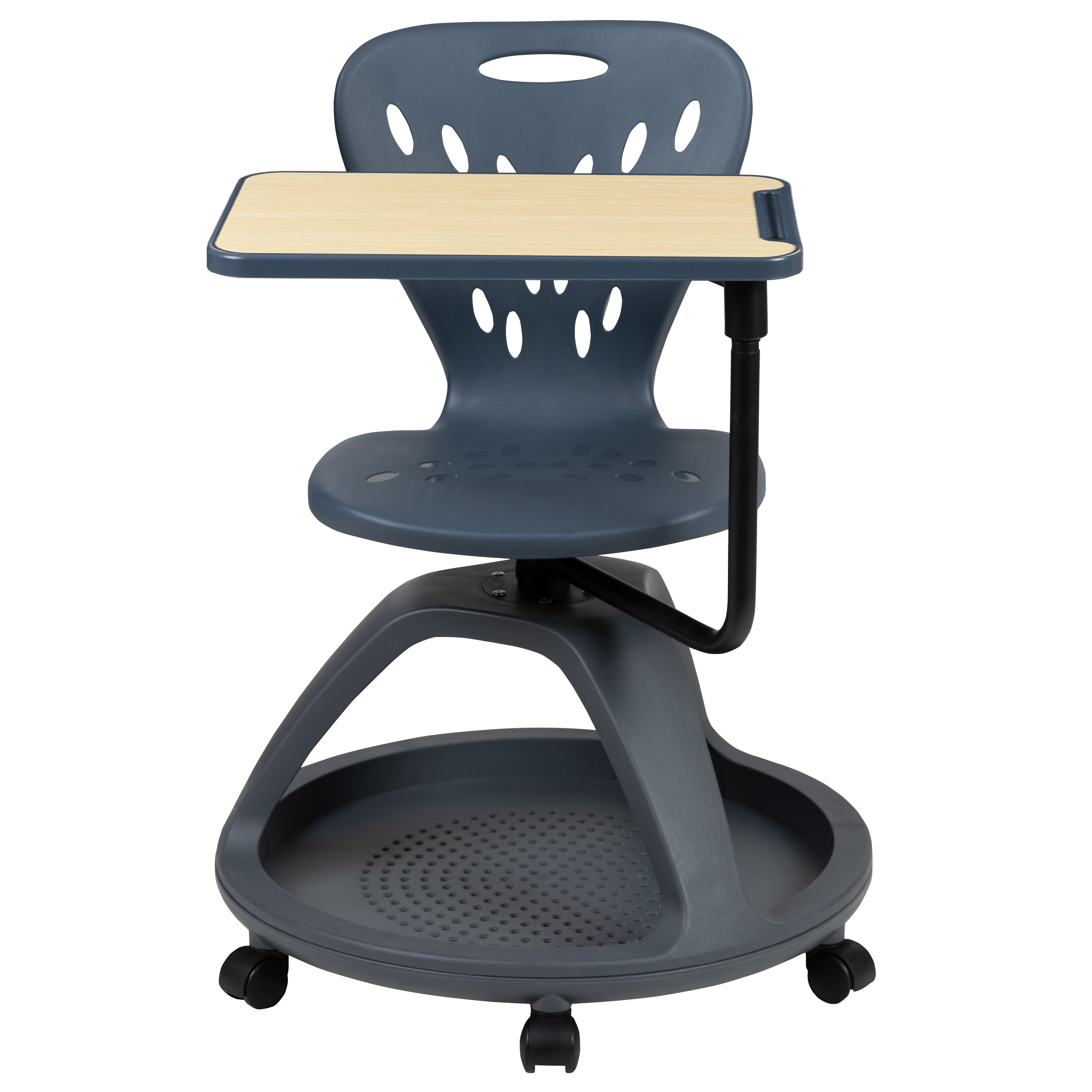 Mobile Desk Chair with 360 Degree Tablet Rotation and Under Seat Storage Cubby