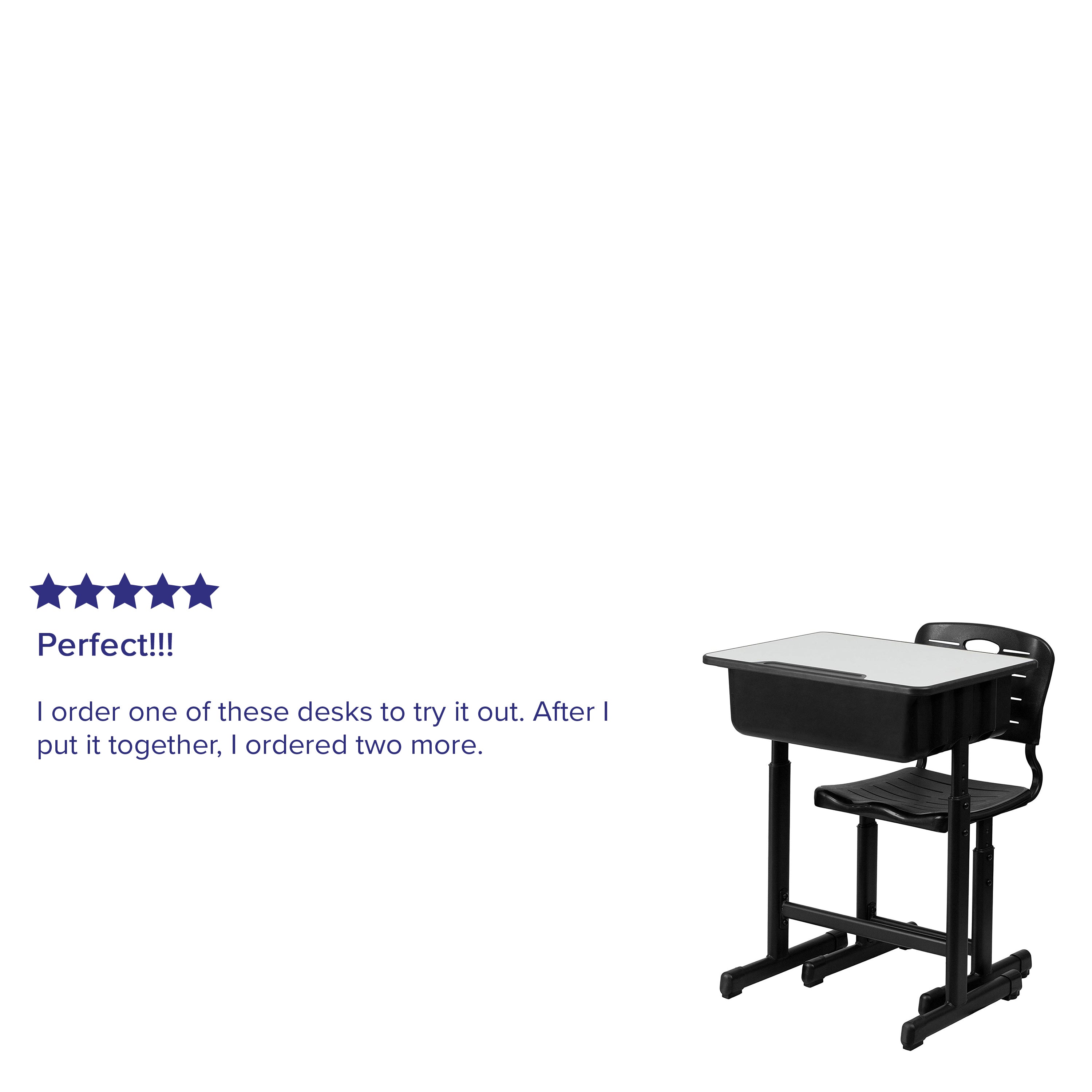 Adjustable Height Student Desk and Chair with Pedestal Frame