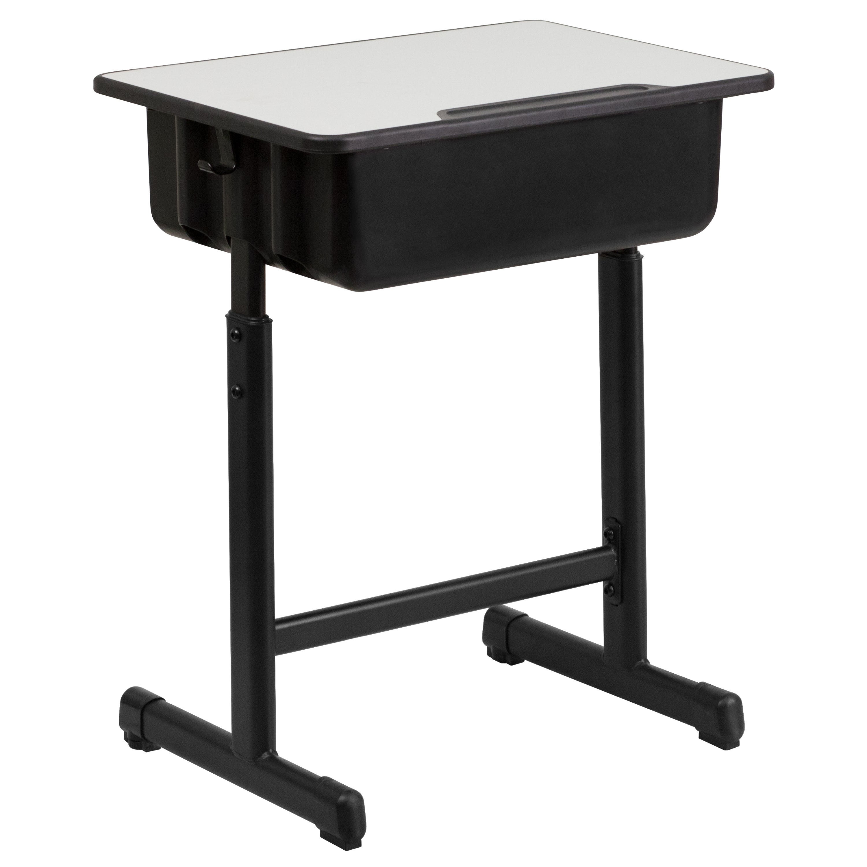 Student Desk with Top and Adjustable Height Pedestal Frame