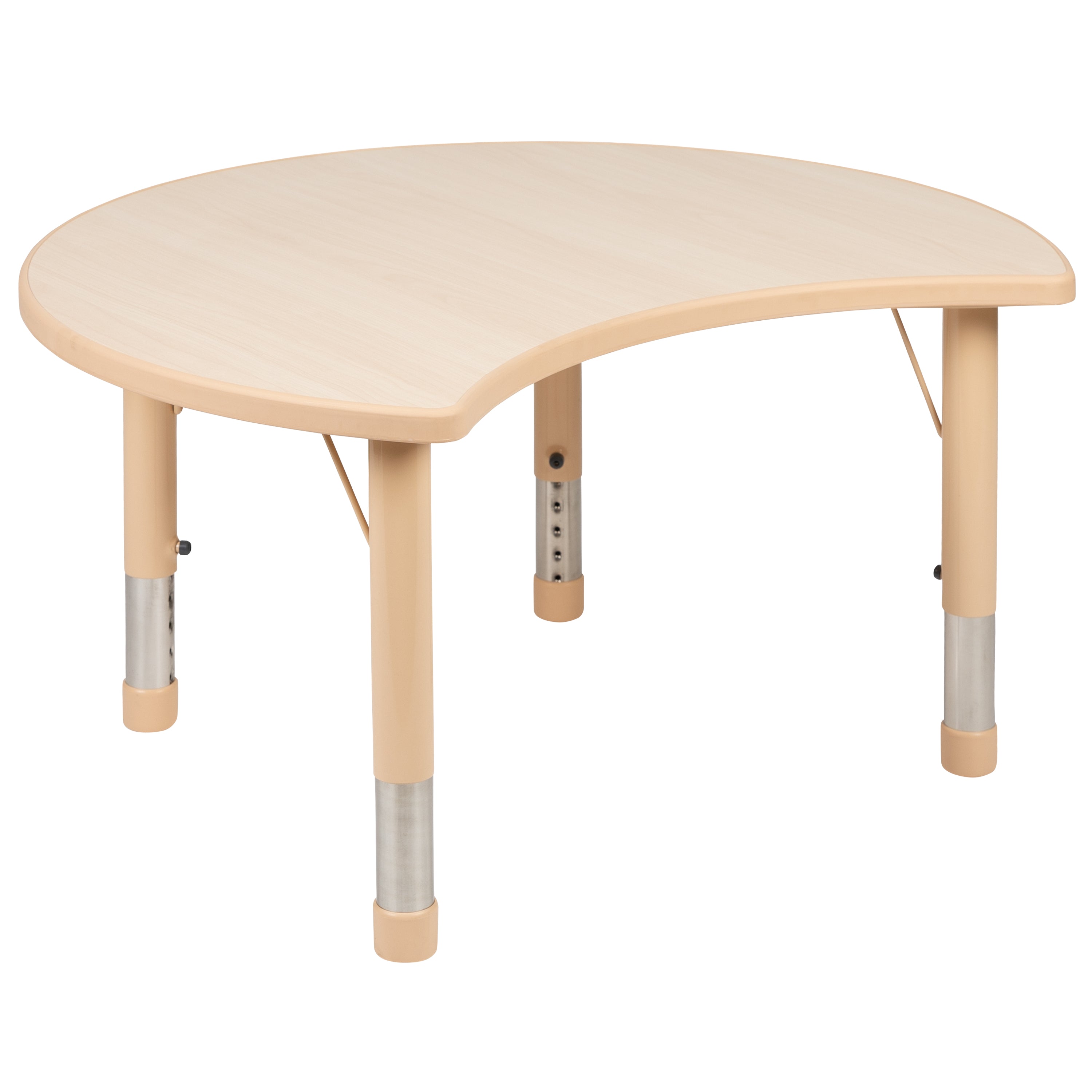 25.125"W x 35.5"L Crescent Plastic Height Adjustable Activity Table-Crescent Colorful Activity Table-Flash Furniture-Wall2Wall Furnishings