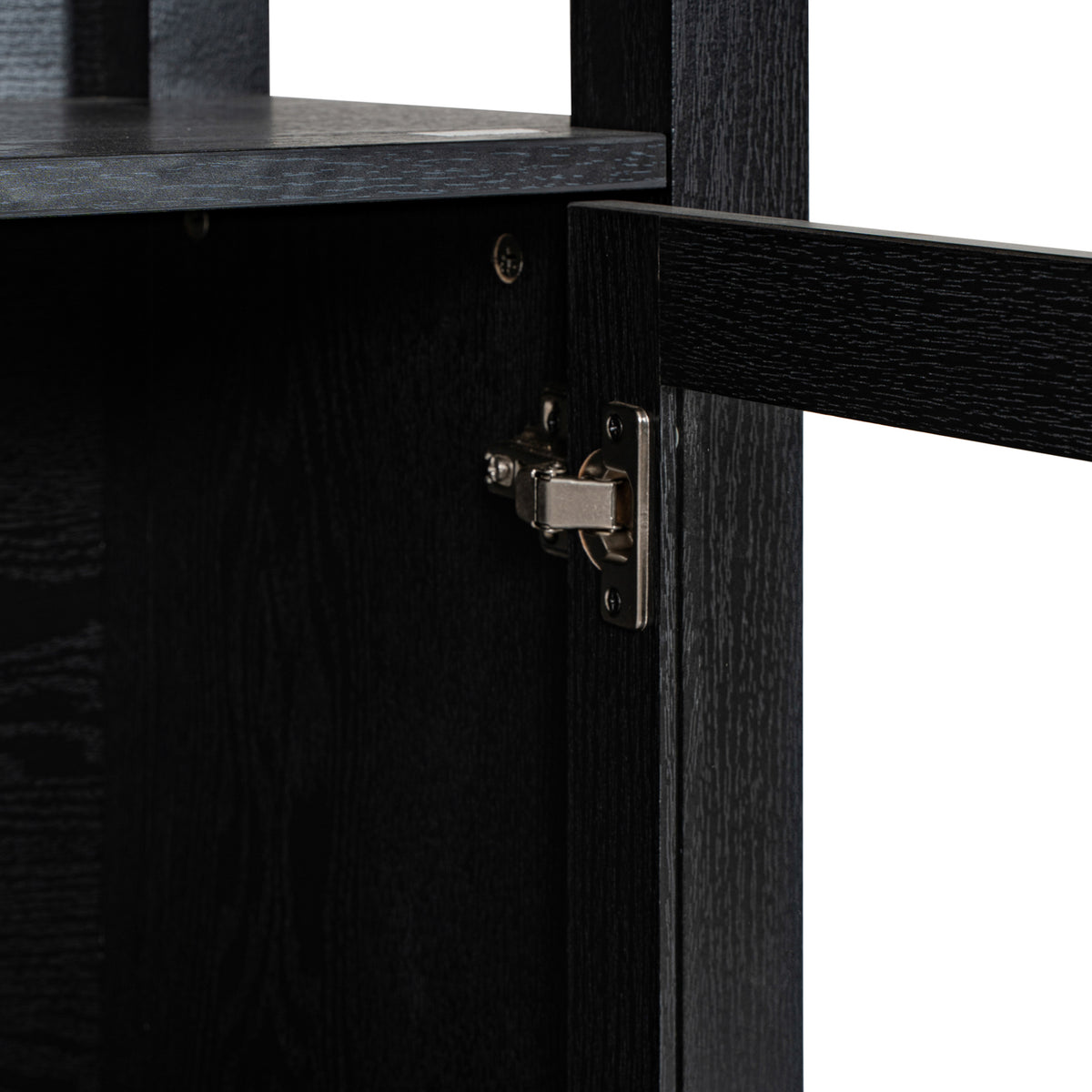 Stella Modern Farmhouse Wooden Bookcase and Storage Cabinet with Tempered Glass Doors and 3 Upper Shelves