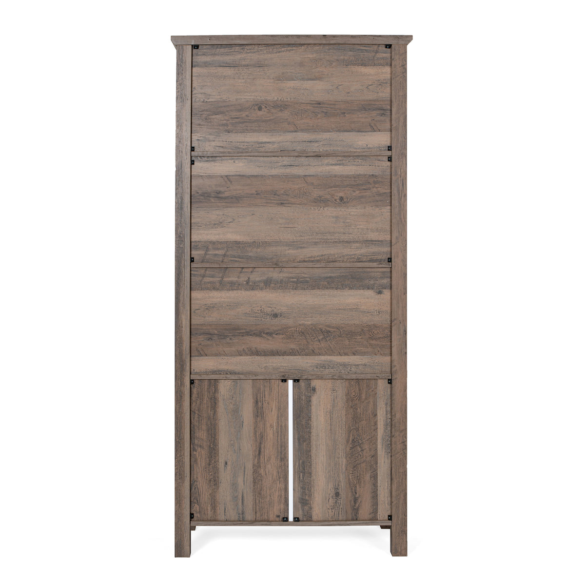 Stella Modern Farmhouse Wooden Bookcase and Storage Cabinet with Tempered Glass Doors and 3 Upper Shelves