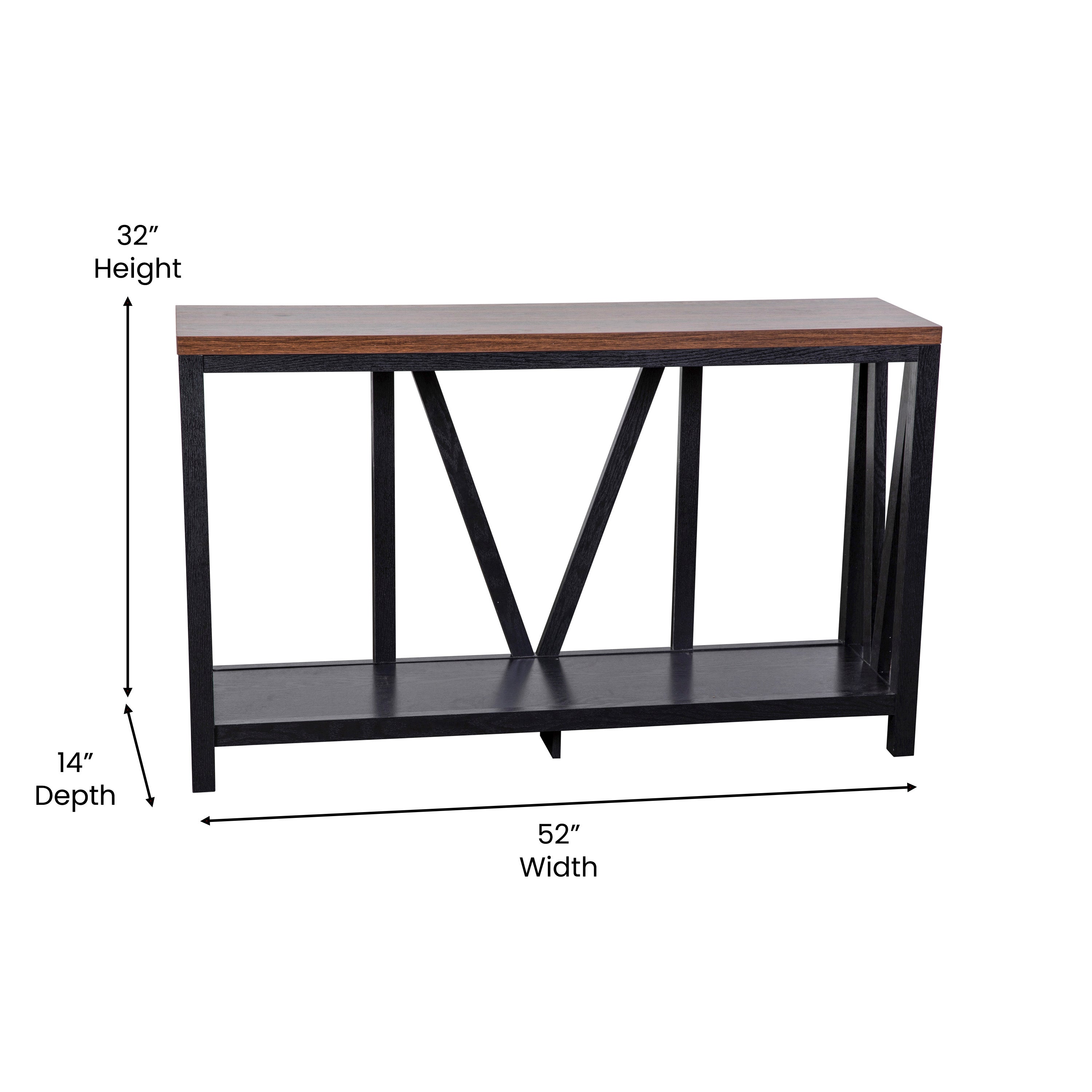 Charlotte Modern 2-Tier Farmhouse Entryway Living Room Console Accent Table