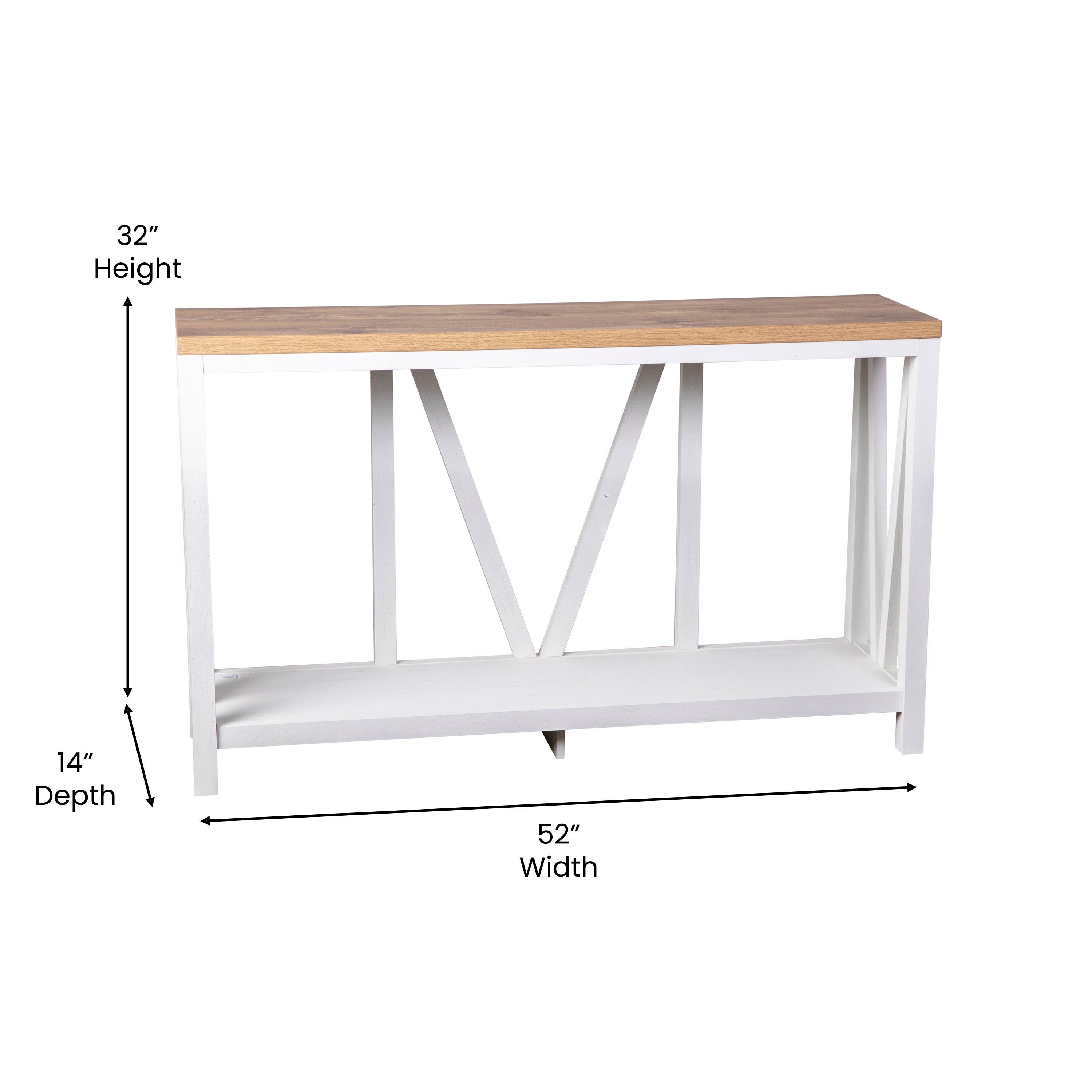 Charlotte Modern 2-Tier Farmhouse Entryway Living Room Console Accent Table