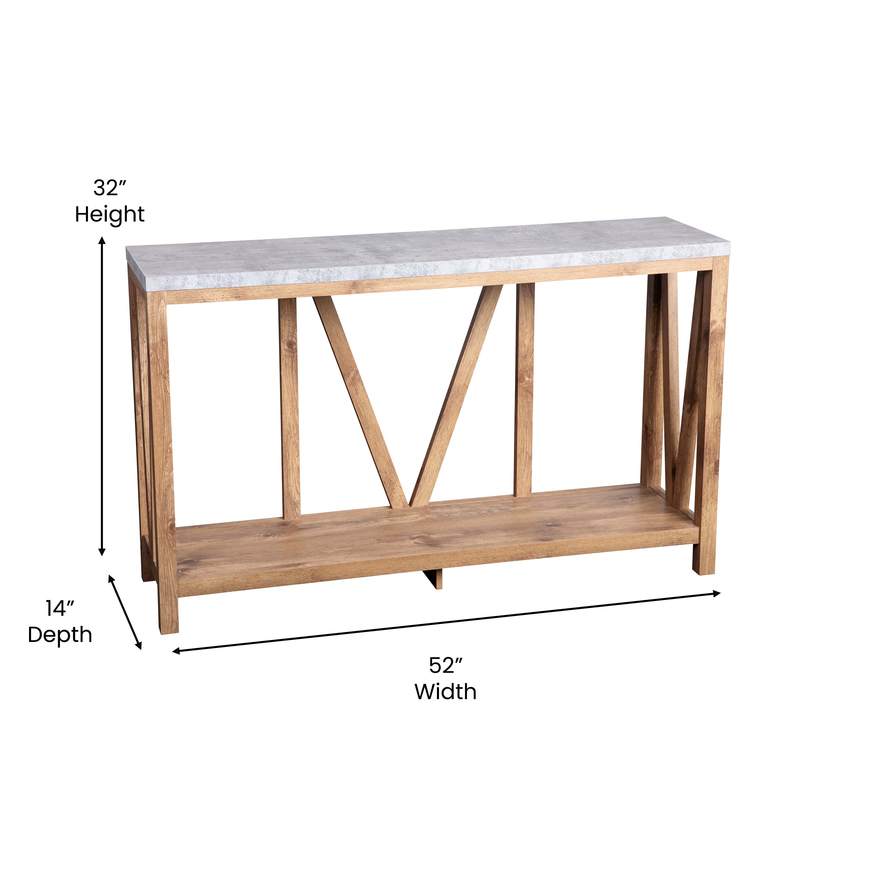 Charlotte Modern 2-Tier Farmhouse Entryway Living Room Console Accent Table