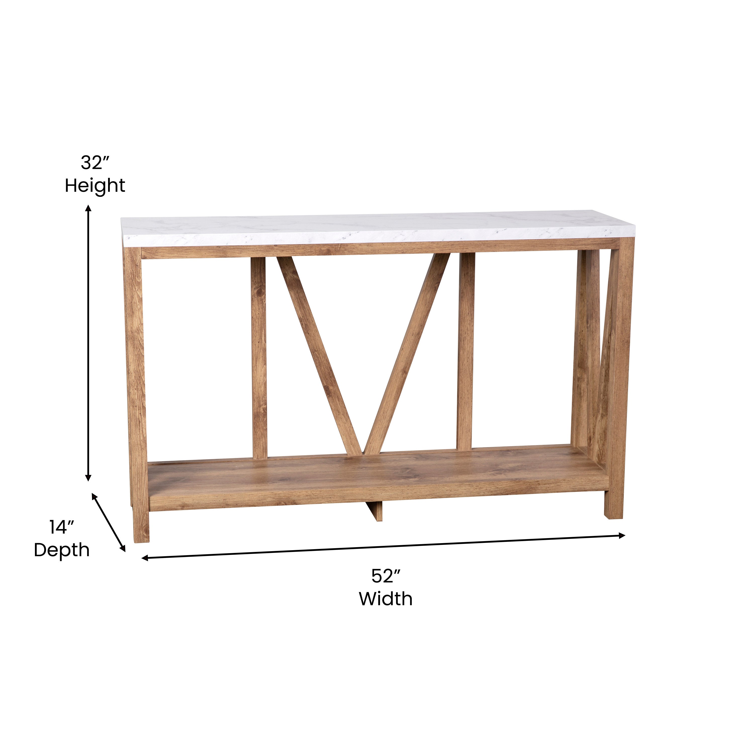 Charlotte Modern 2-Tier Farmhouse Entryway Living Room Console Accent Table
