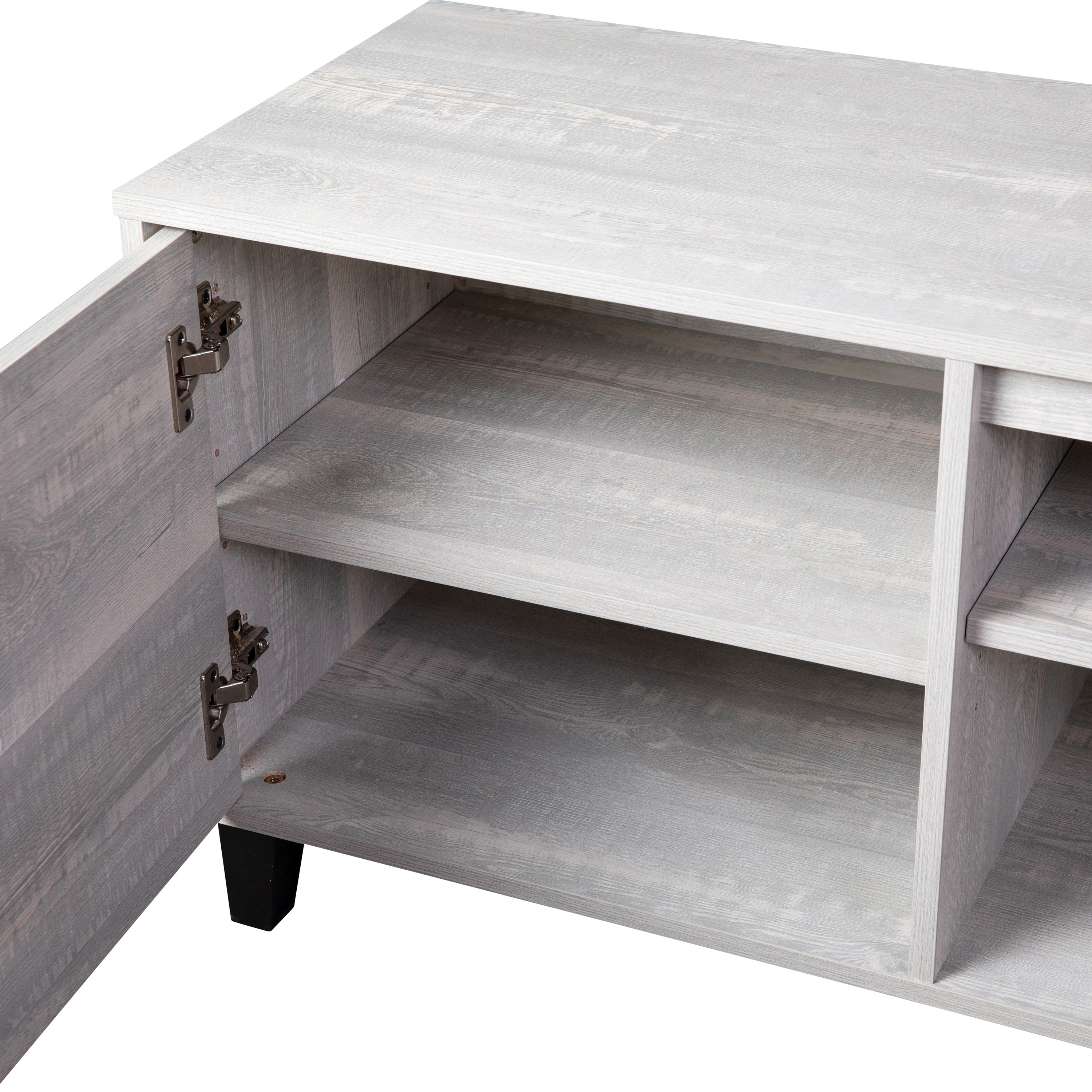 Nelson 70" Mid Century Modern TV Stand for up to 60" TV's with Adjustable Shelves and Dual Storage Compartments