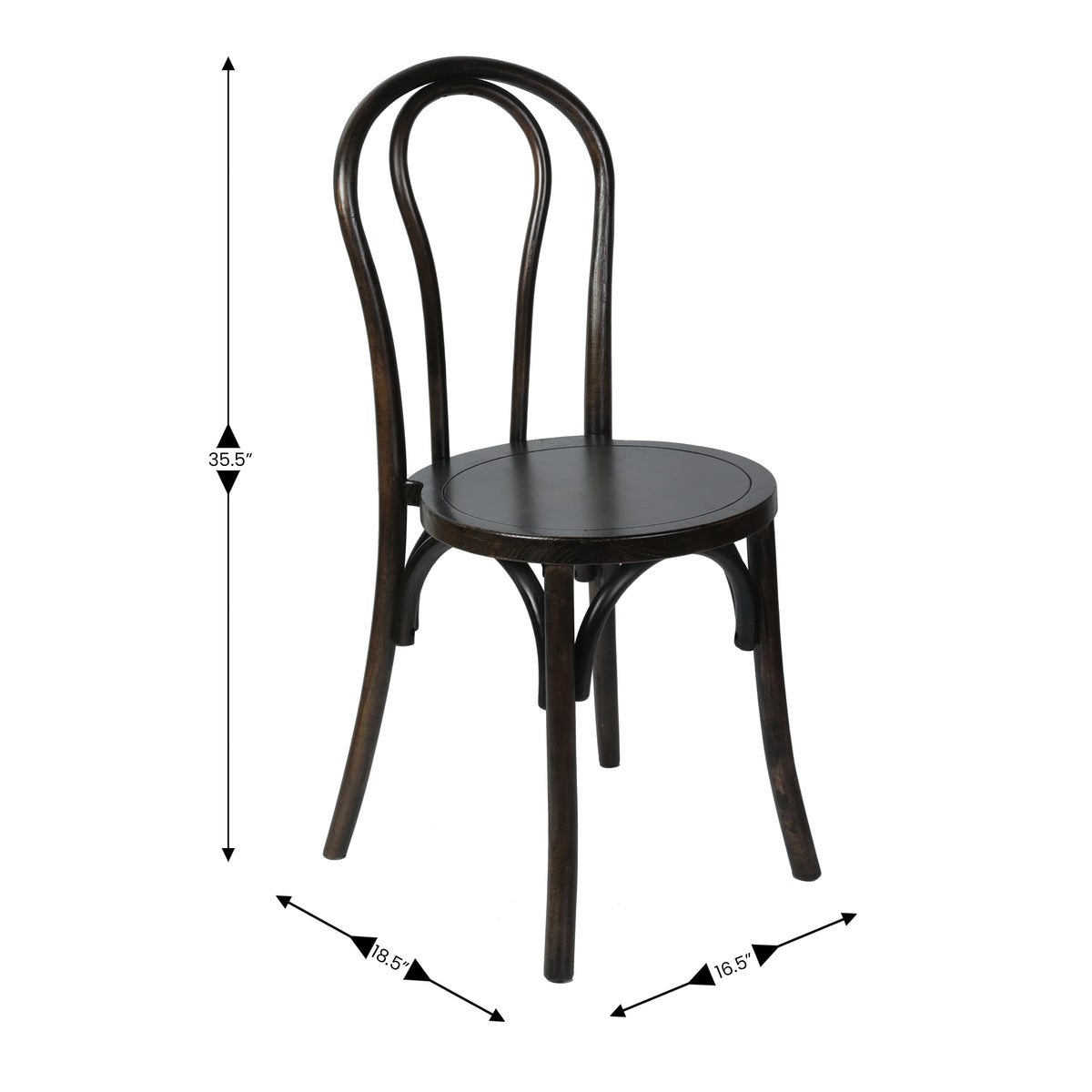 Betsy Commercial Grade Thonet Style Solid Wood Stackable Dining Chair