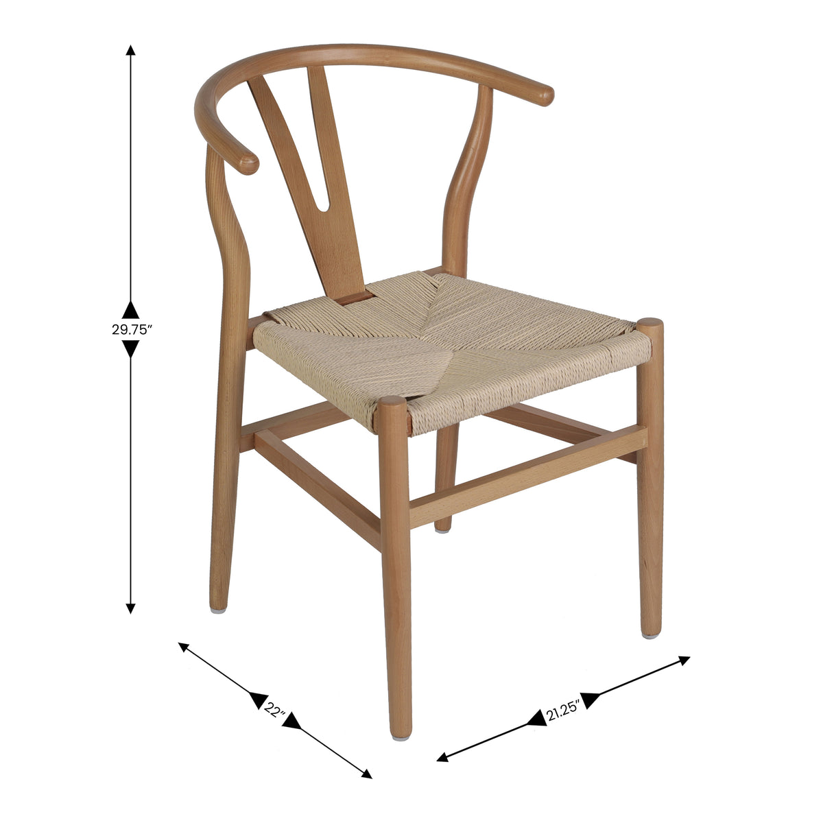 Logan Commercial Grade Y-Back Style Wood and Kraft Paper Stackable Dining Chair