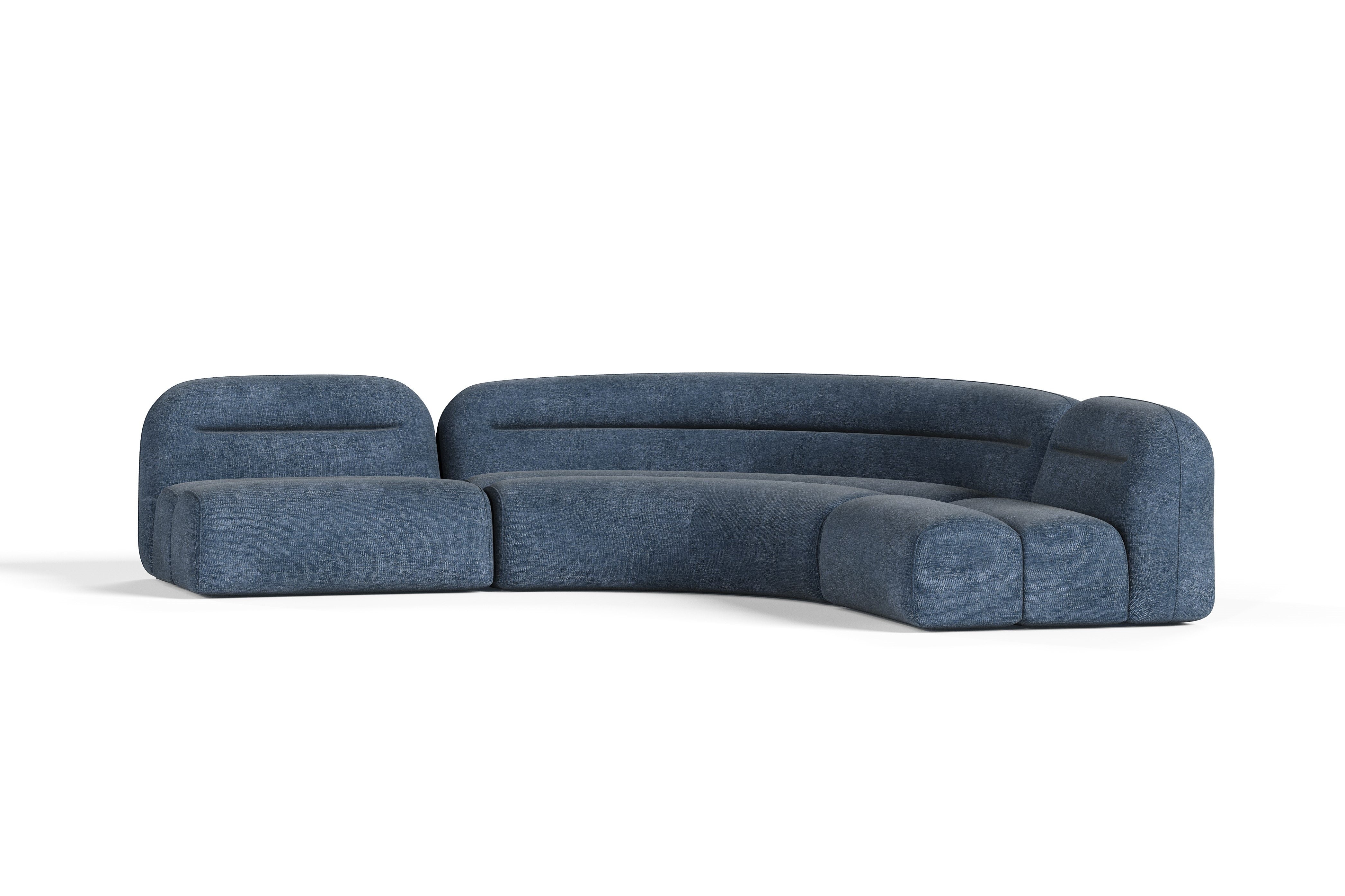 Divani Casa Forman Modern Fabric Modular Sectional Sofa 3 Piece Sectional