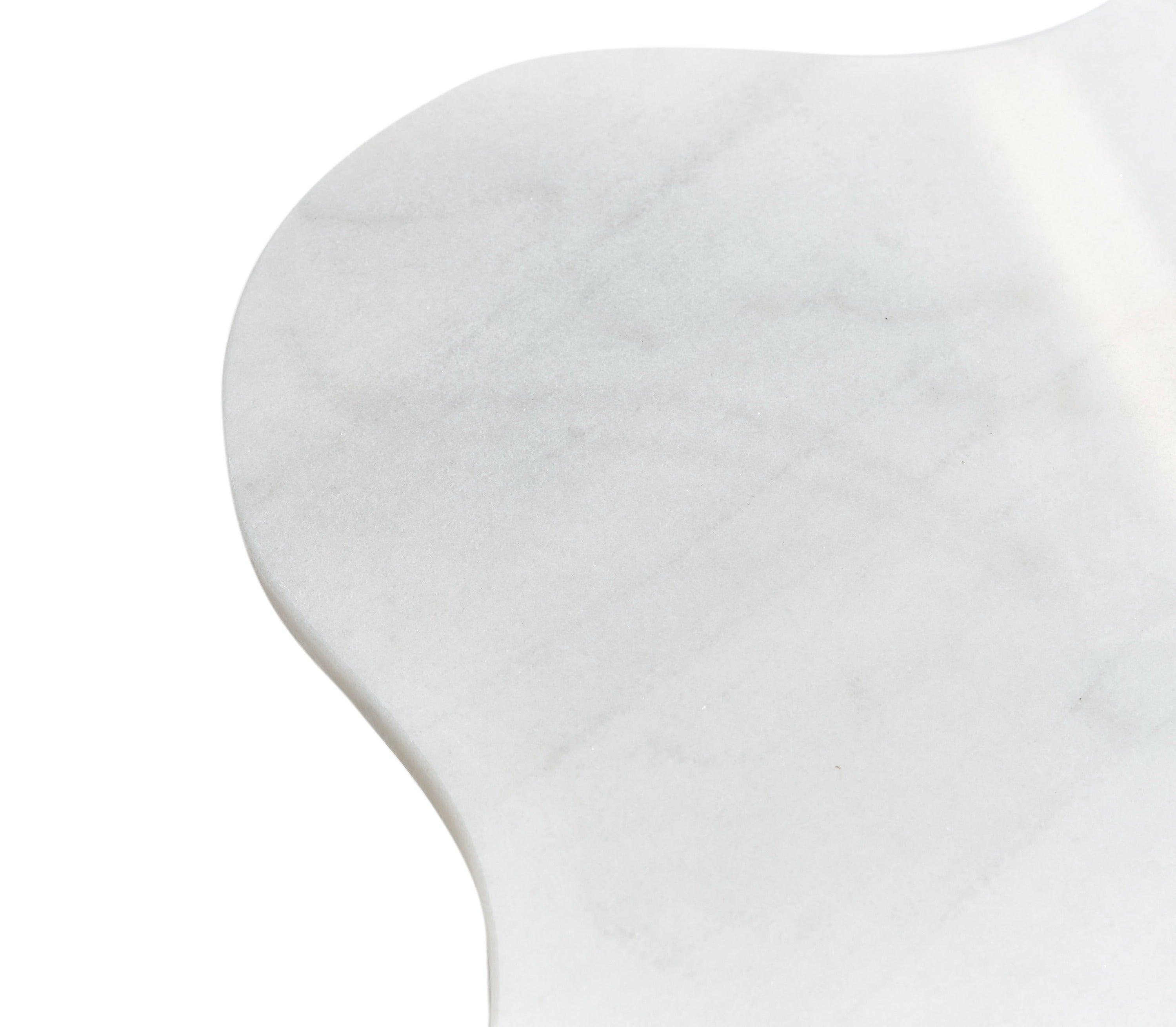 Aleidy Marble and Metal End Table