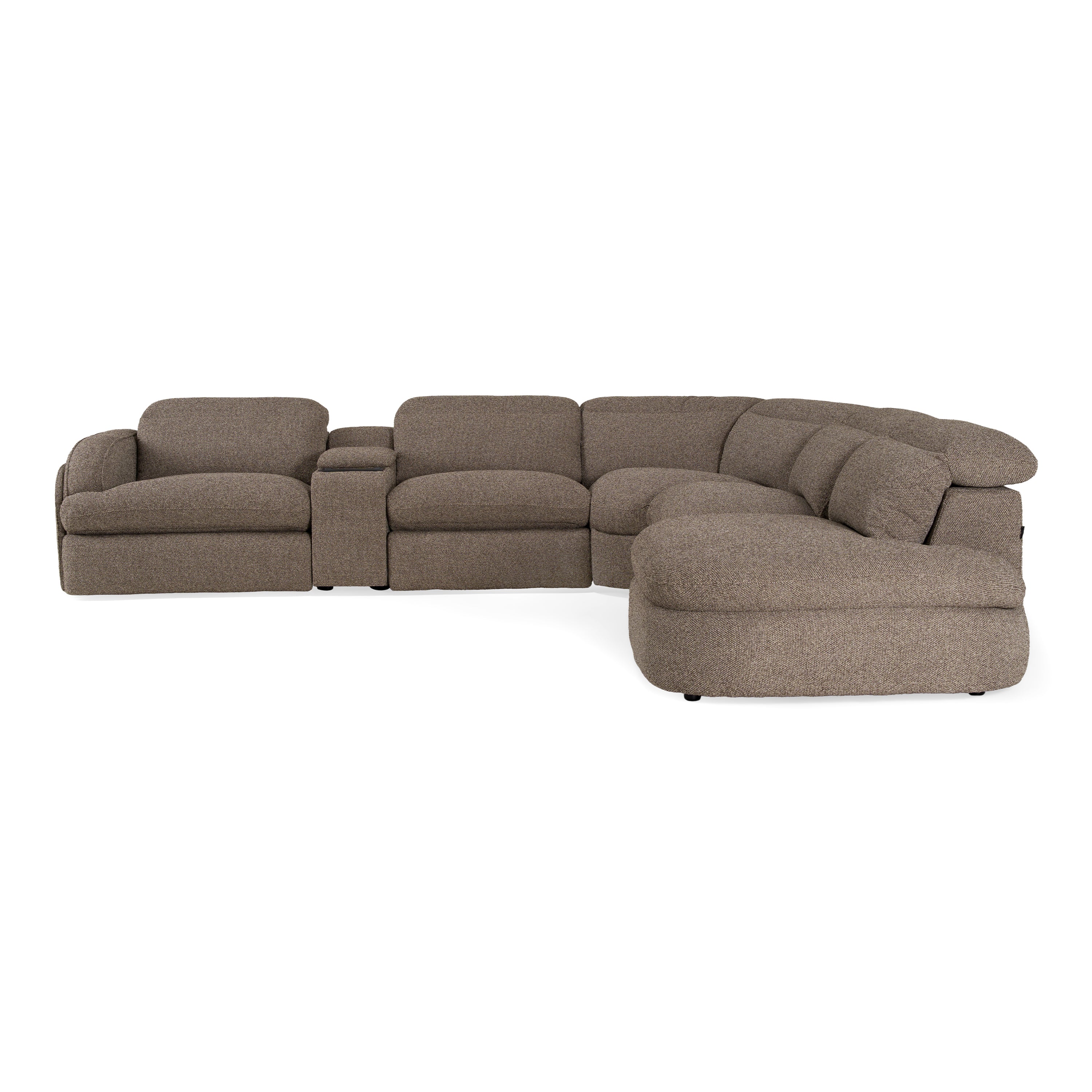 Ambler Modern Fabric Sectional Sofa w/ 2 Power Recliners Right Facing Chaise