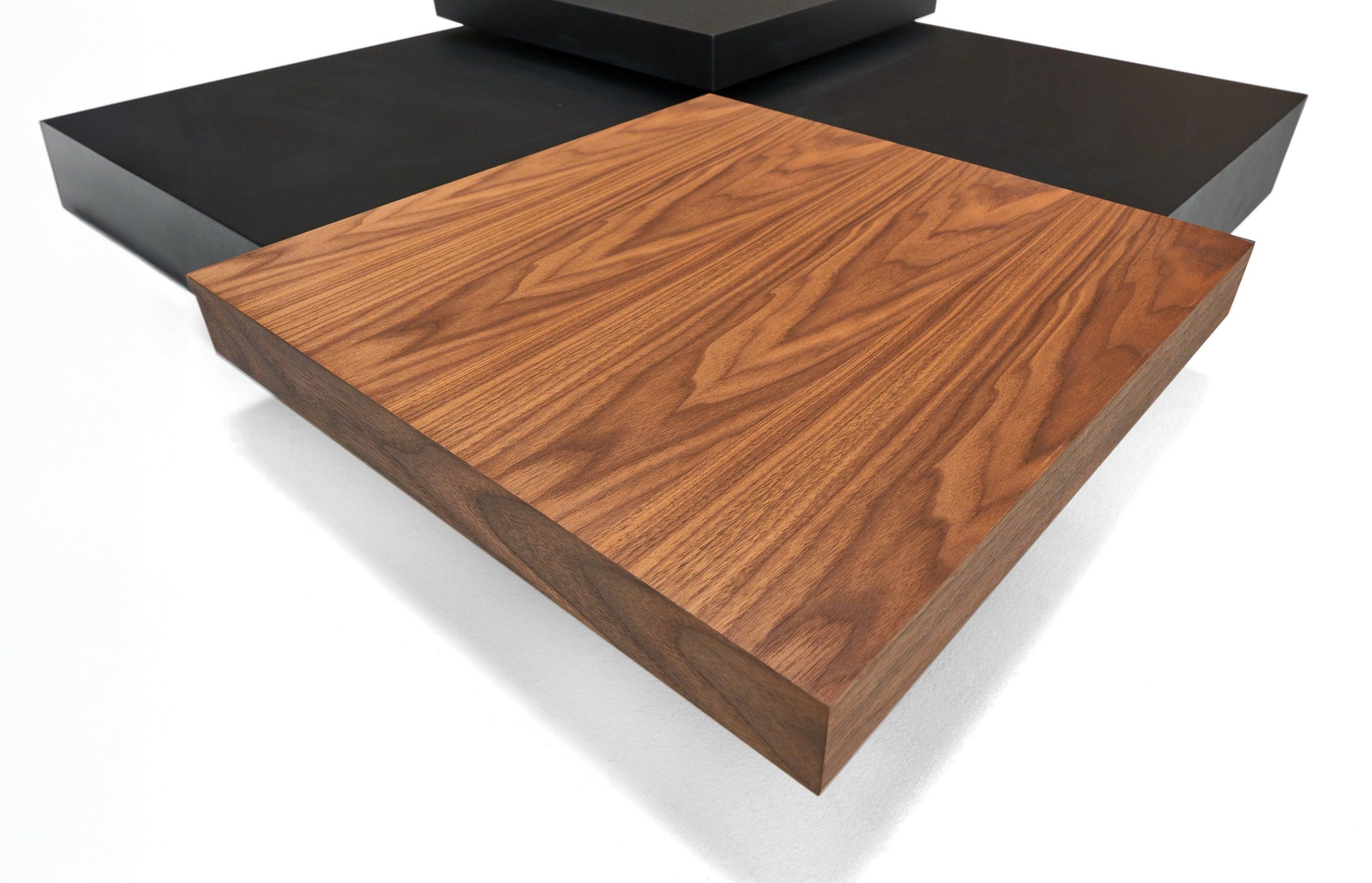 Modrest Ambry Modern Walnut and Flat Coffee Table-Coffee Table-VIG-Wall2Wall Furnishings