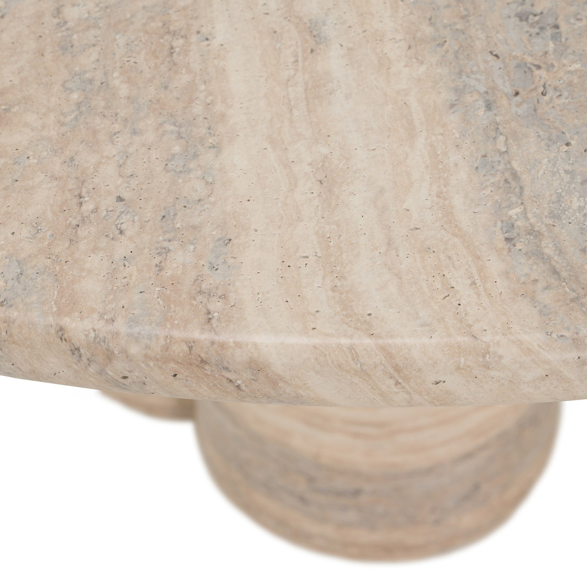 Aragats - Modern Faux Travertine Concrete Round Dining Table