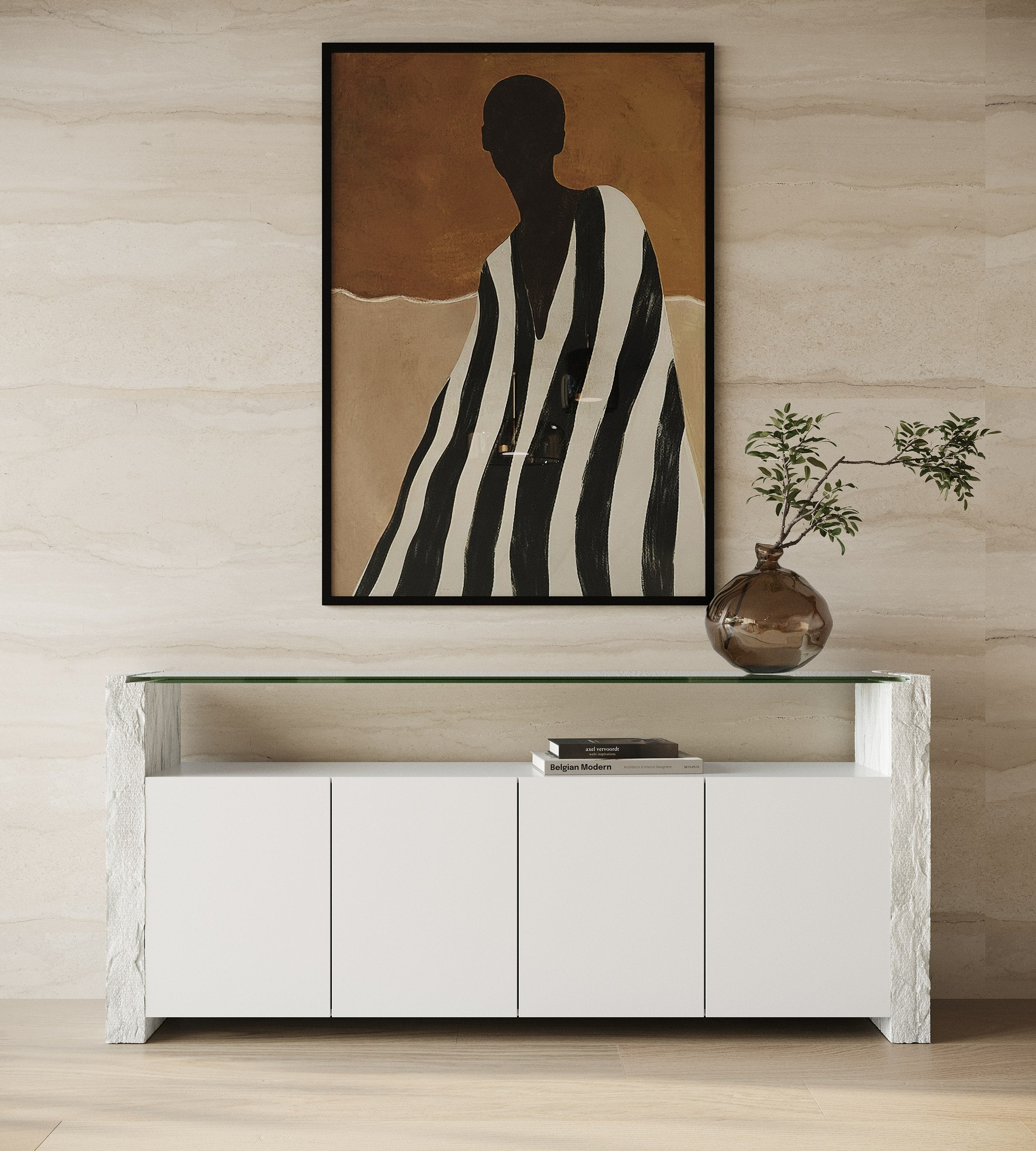 Ashley Modern Glass and Fiberglass Buffet