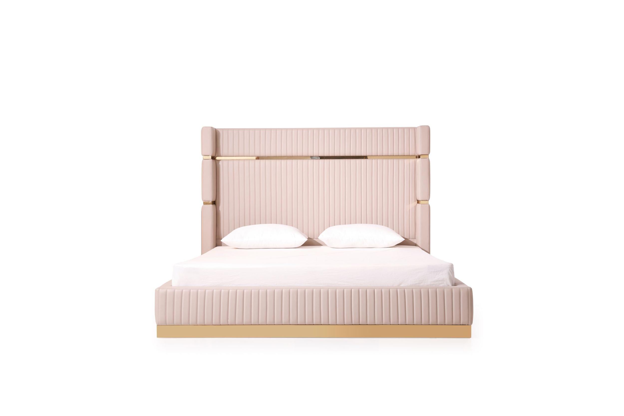 Modrest Sterling Modern Rose Bed with Nightstands