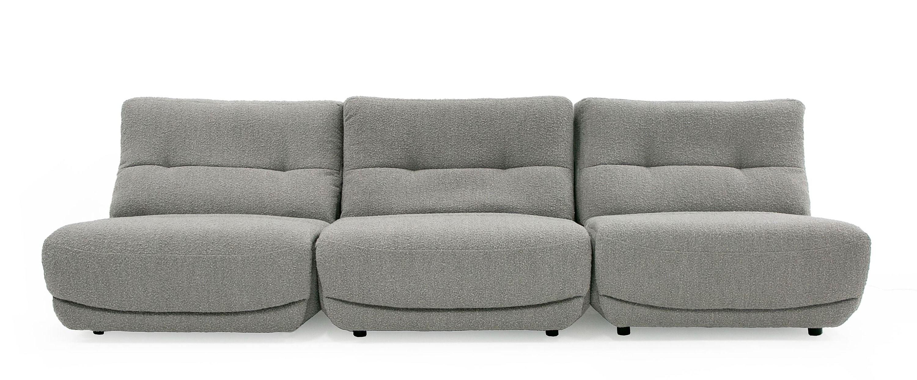 Basil Modern Fabric Large Sofa With 3 Electric Recliners