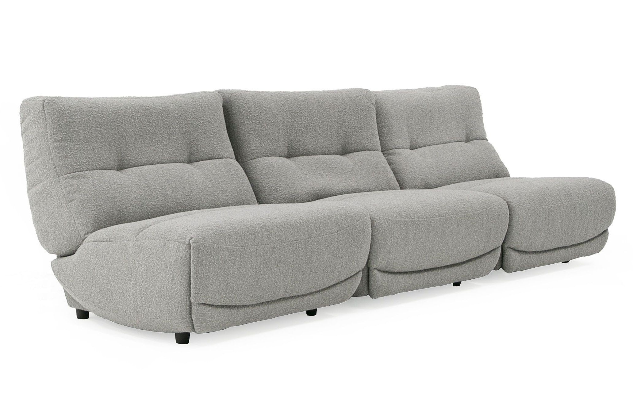 Basil Modern Fabric Large Sofa With 3 Electric Recliners
