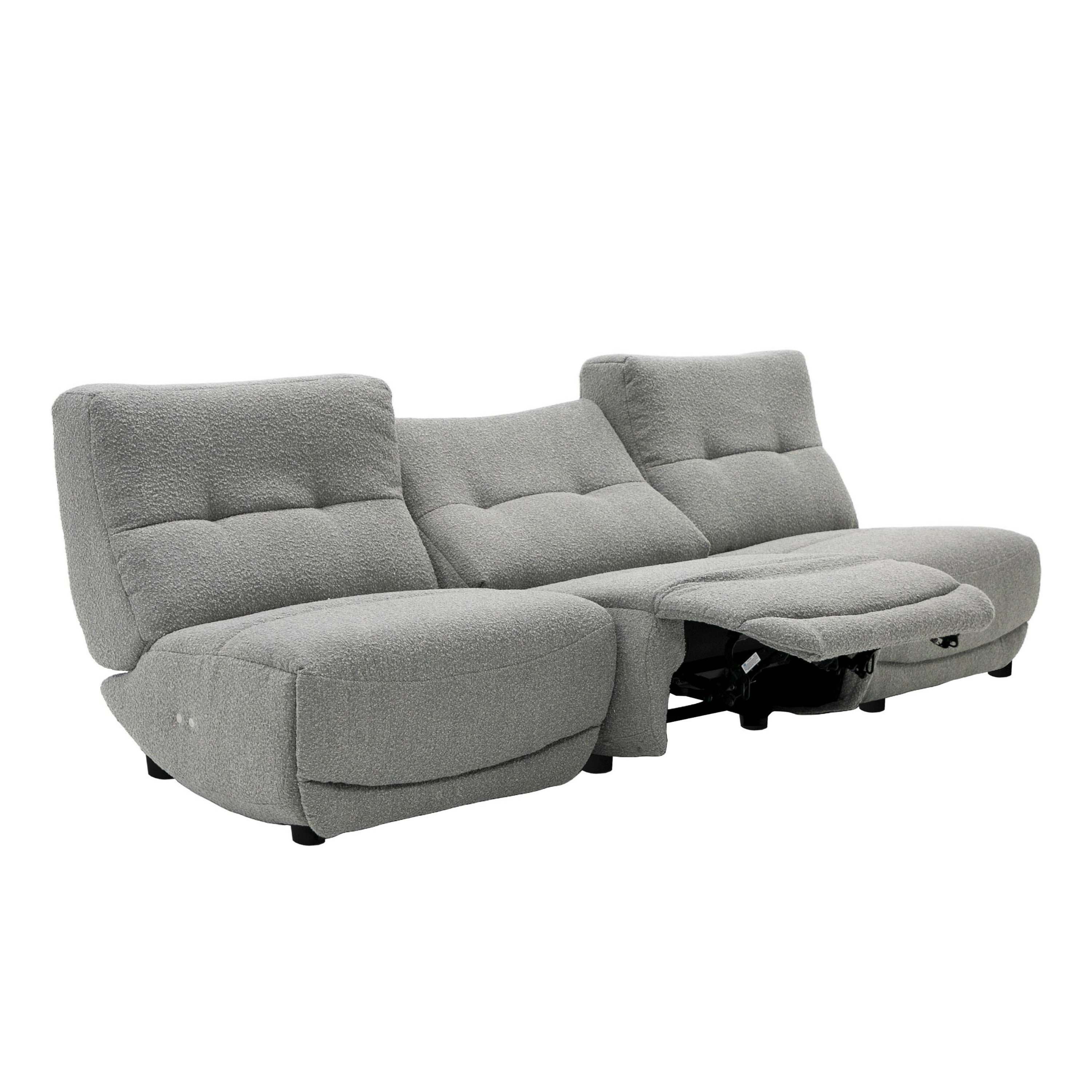 Basil Modern Fabric Small Sofa With 3 Electric Recliners
