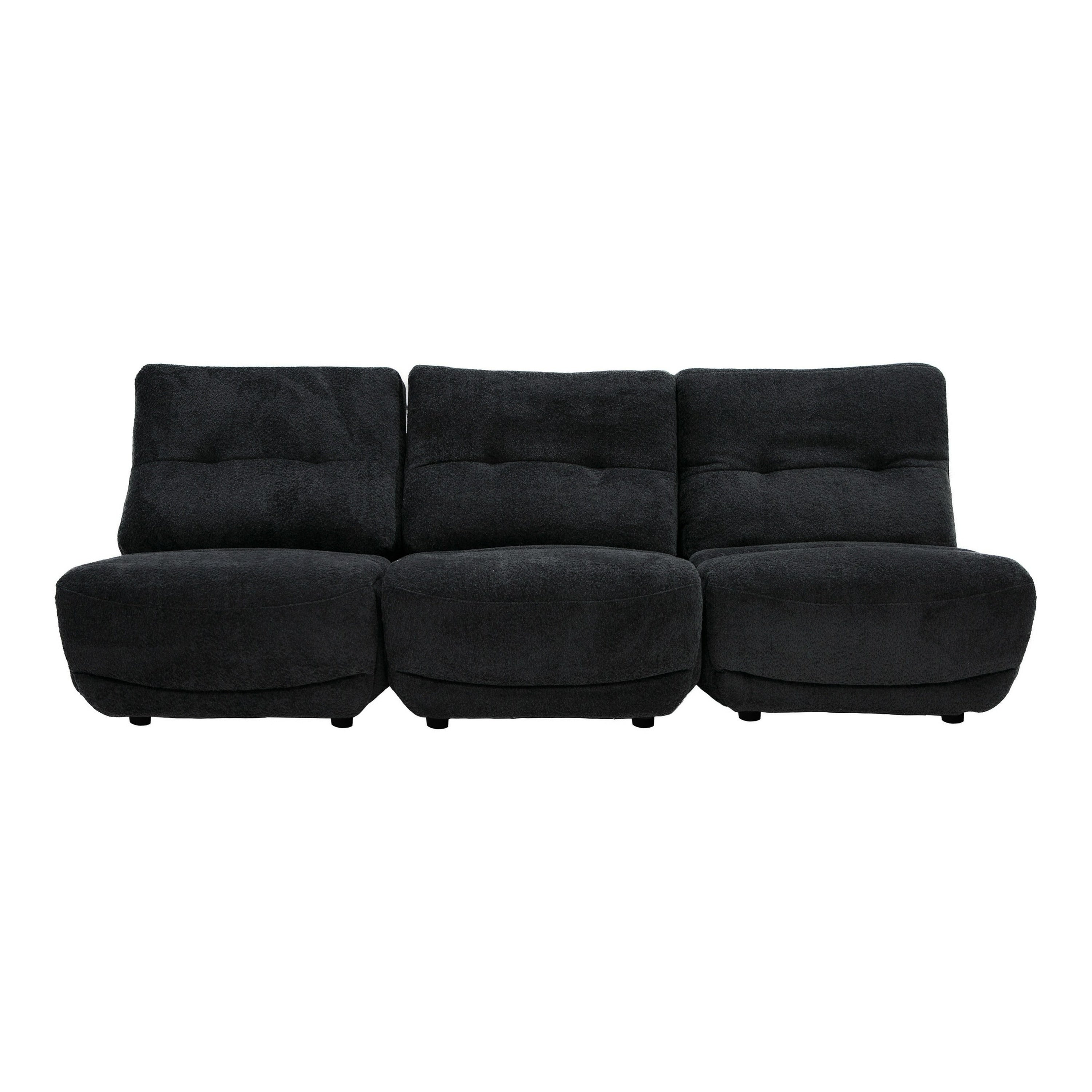 Basil Modern Fabric Large Sofa With 3 Electric Recliners