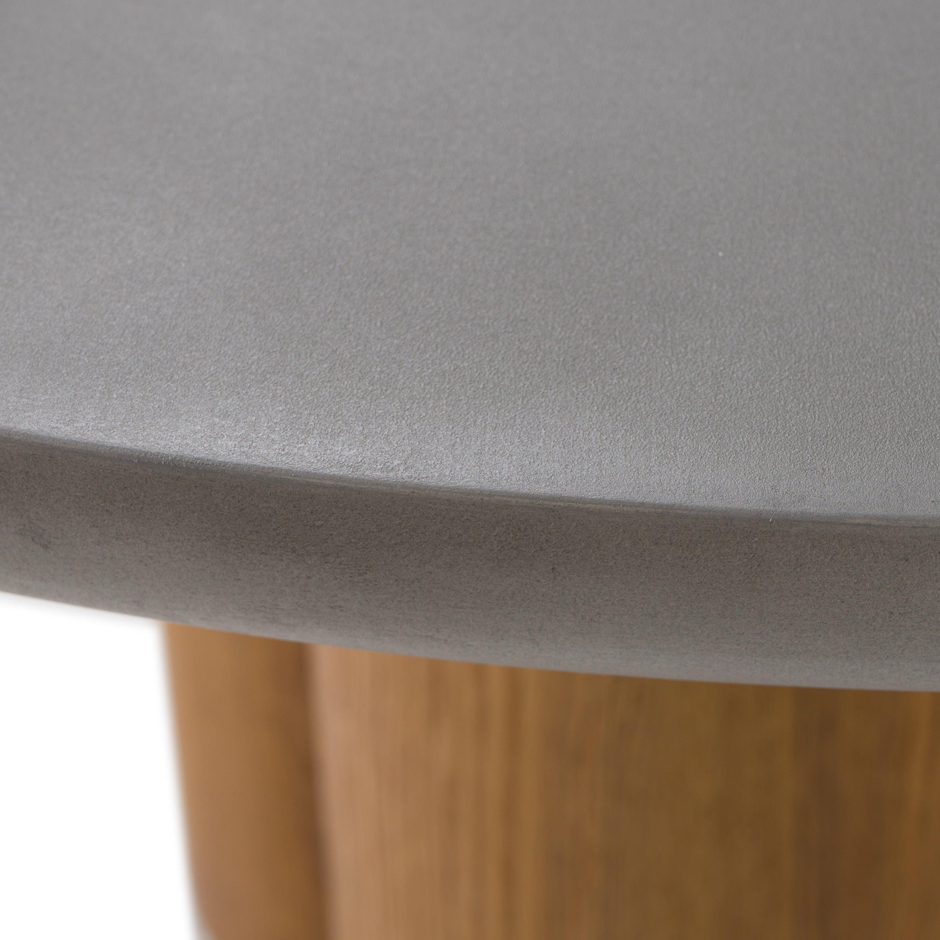 Bateman Modern Faux Concrete and Round Dining Table
