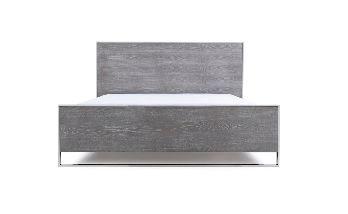 Charlene Modern Elm and Stainless Steel Bedroom Set