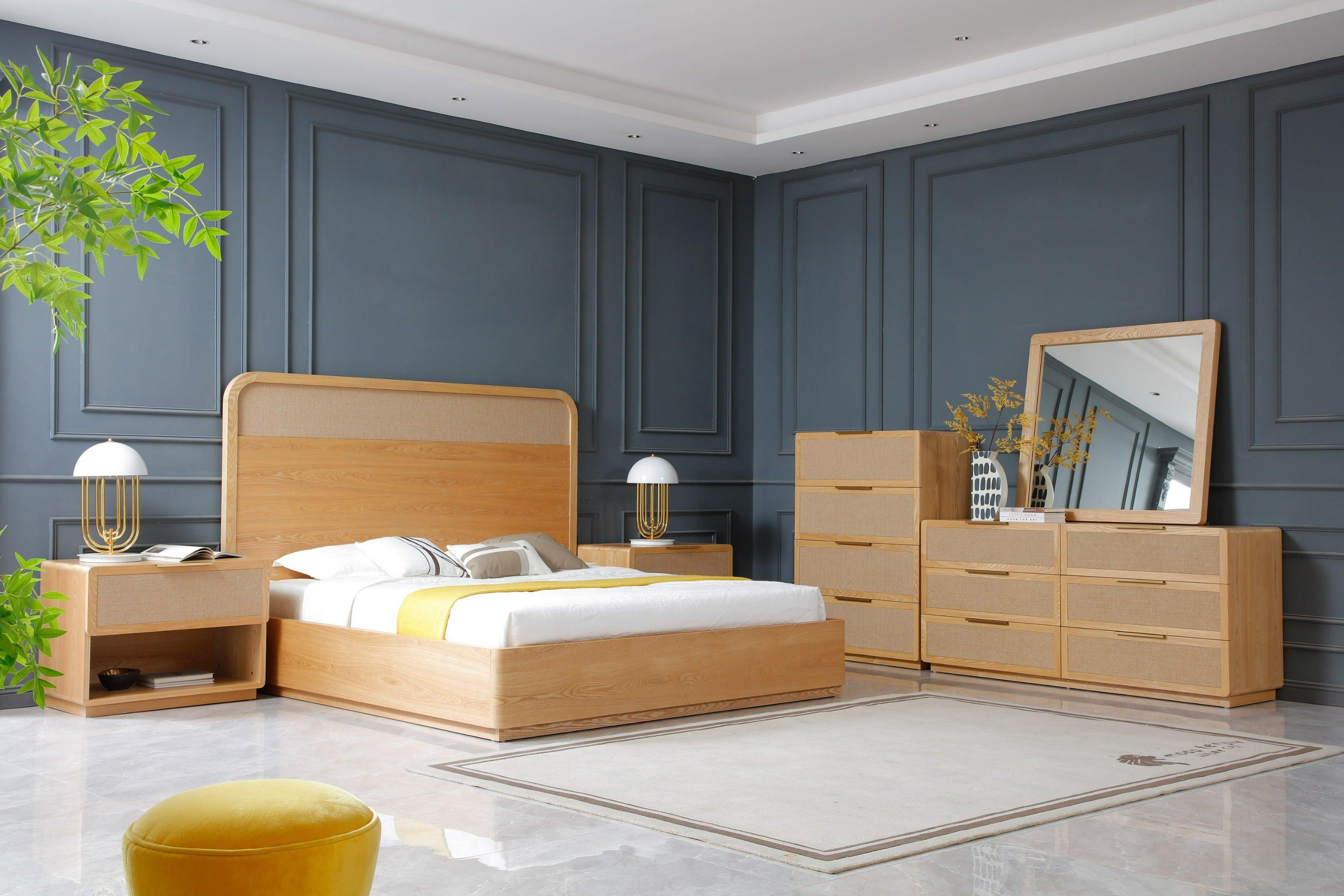 Gavin Modern Ash and Rattan Chest