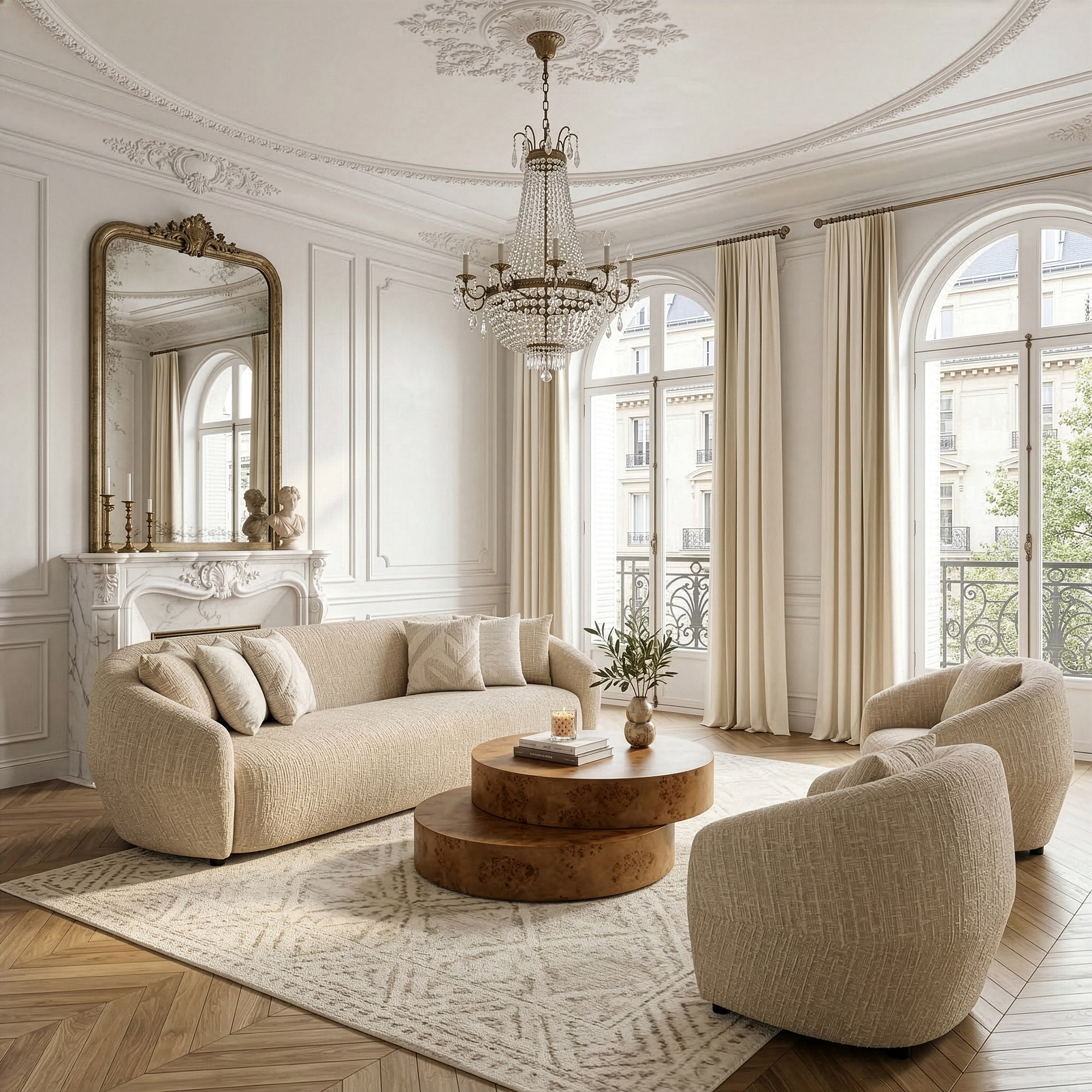 Belinda Modern Fabric 4-Seat Sofa