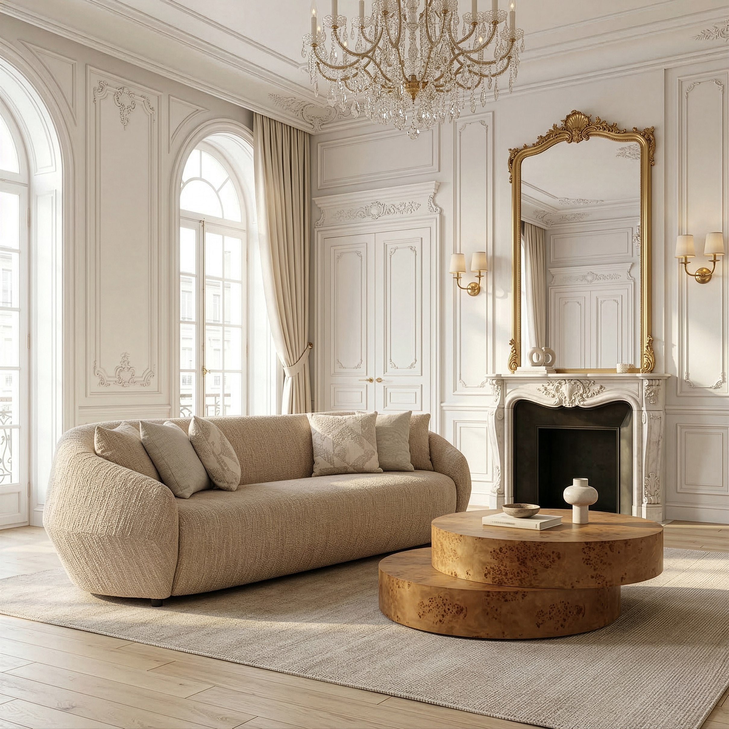 Belinda Modern Fabric 4-Seat Sofa