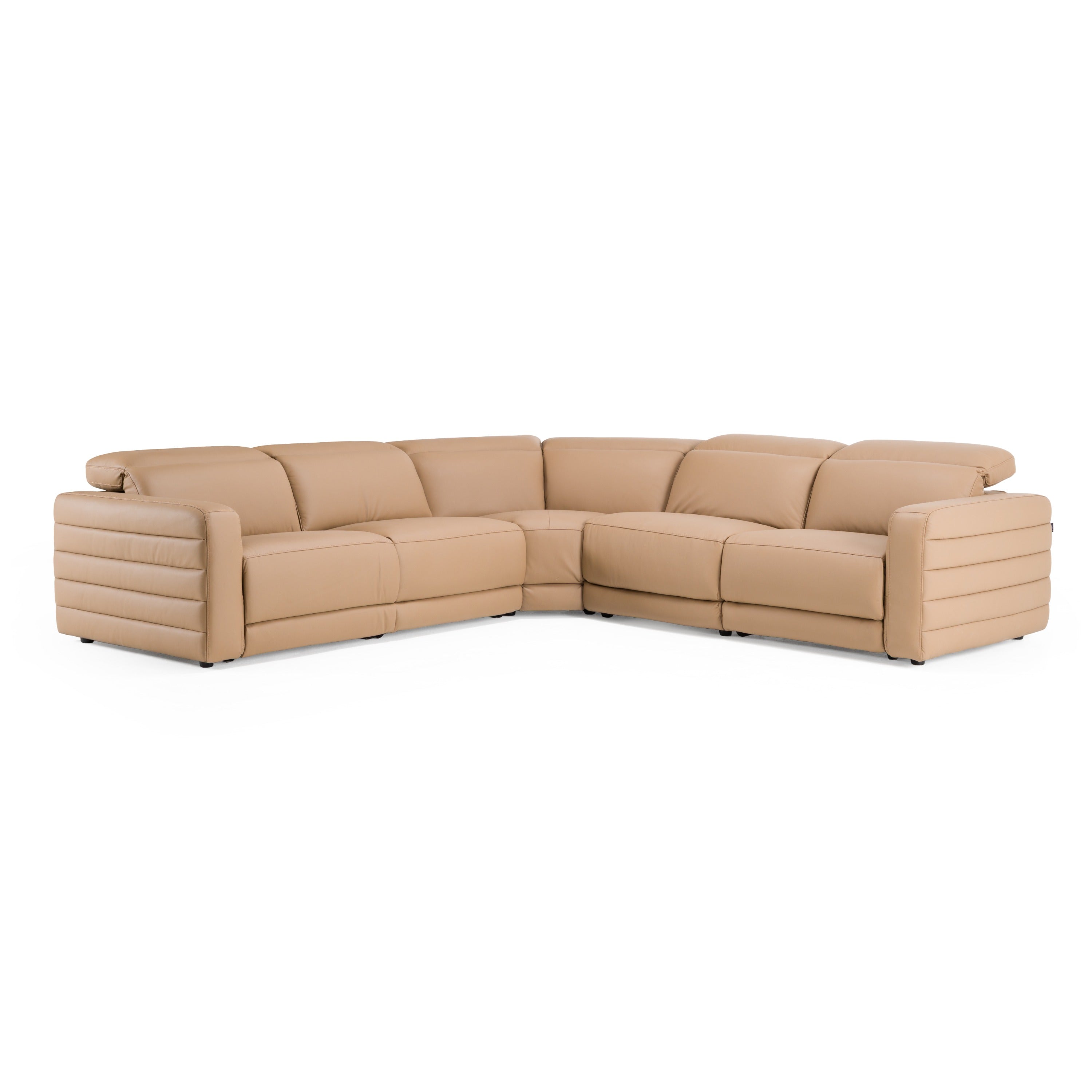 Bianca Modern Leather Sectional Sofa w/ 3 Recliners