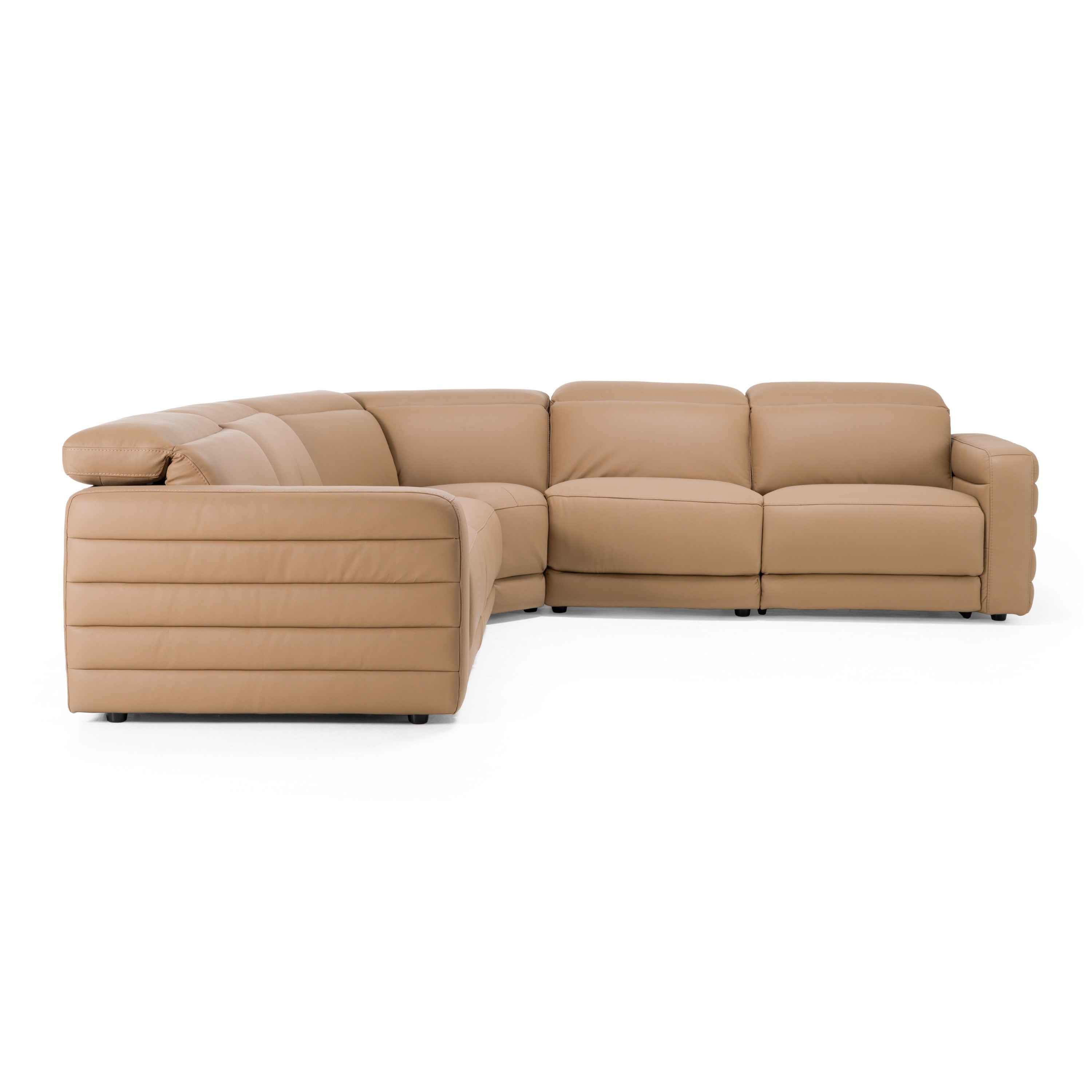 Bianca Modern Leather Sectional Sofa w/ 3 Recliners