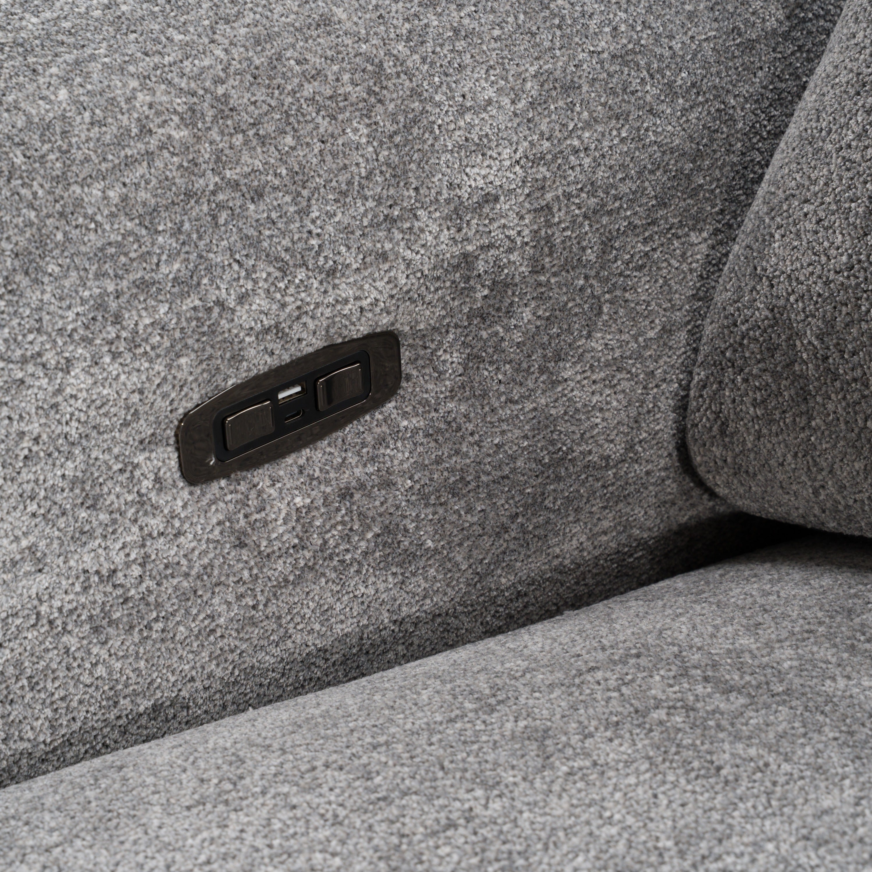 Brevig Modern Fabric Sofa w/ 2 Recliners