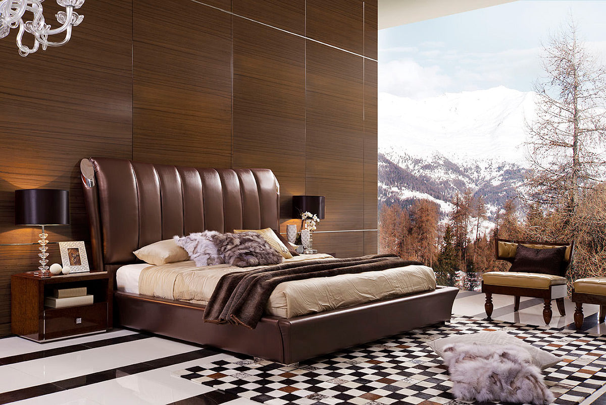 Temptation Caesar Italian Classical Design Leather Platform Bed
