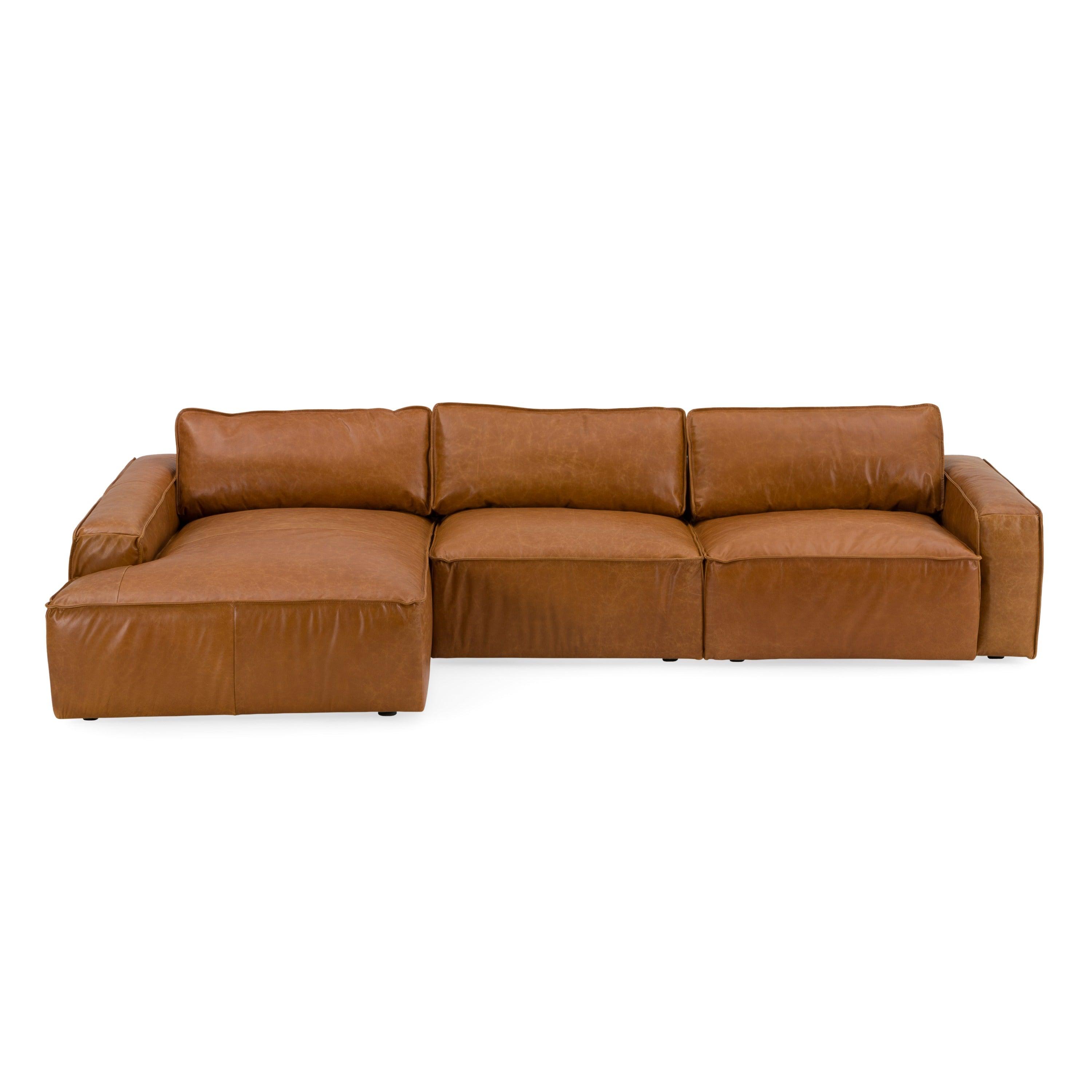 Cambria Modern LAF Leather Sectional Sofa