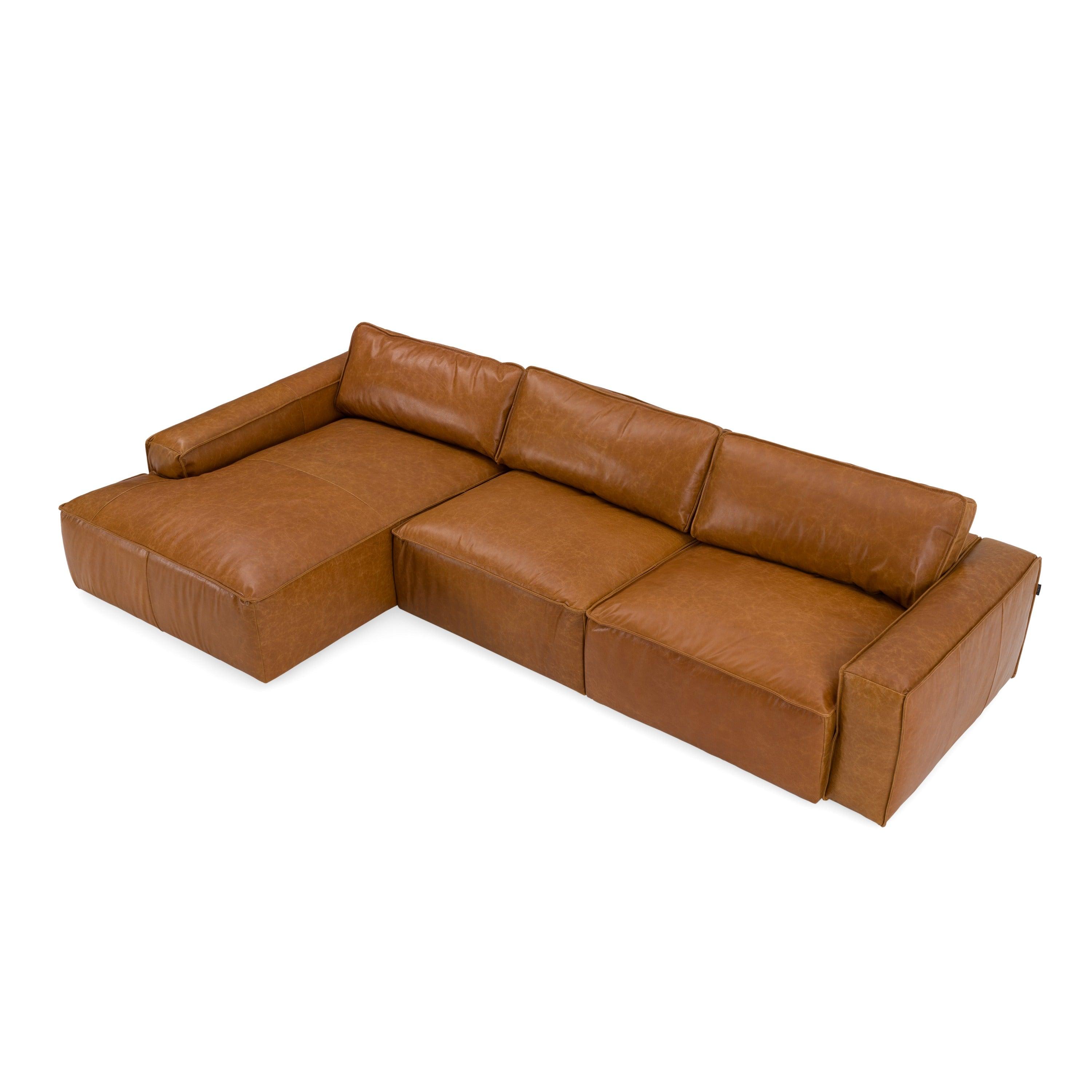 Cambria Modern LAF Leather Sectional Sofa