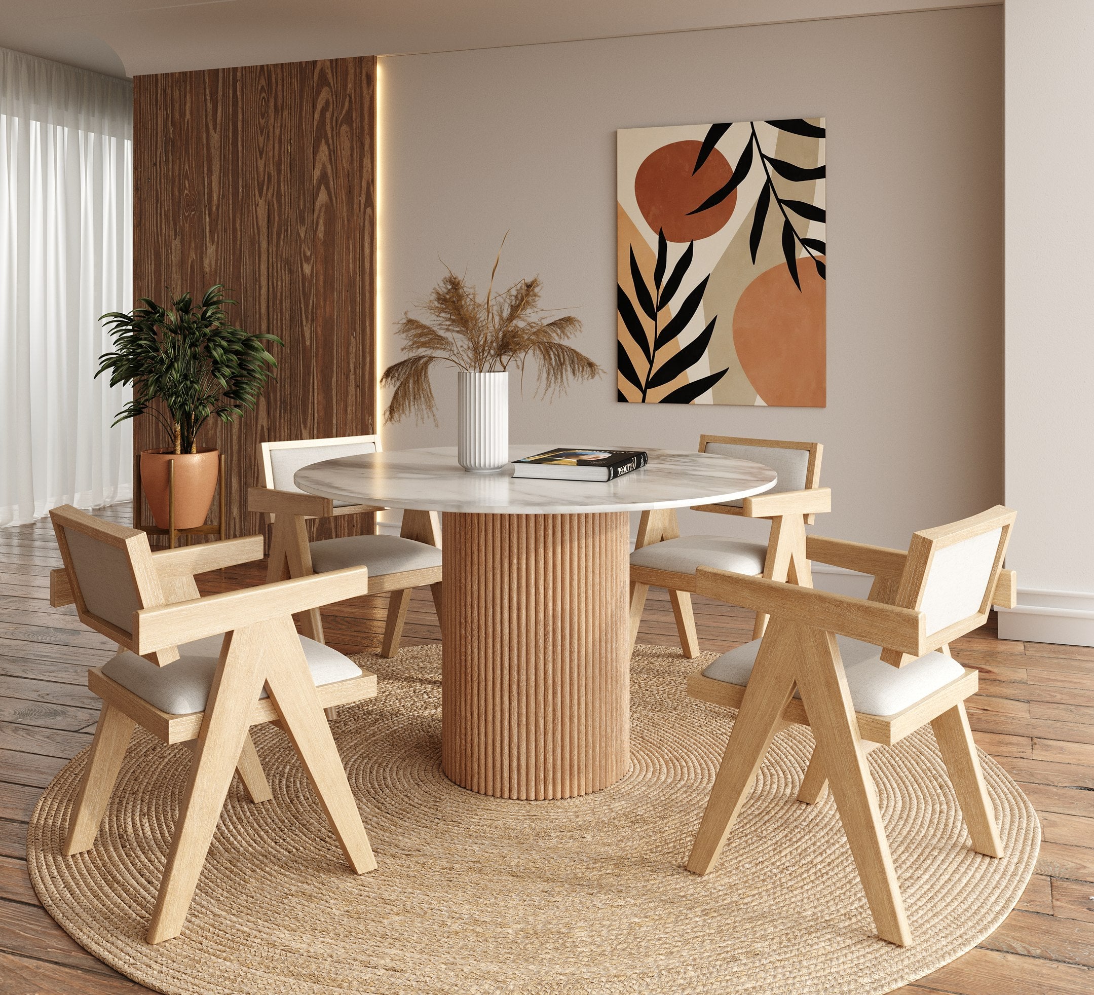 Cambridge Marble and Mango Round Dining Table
