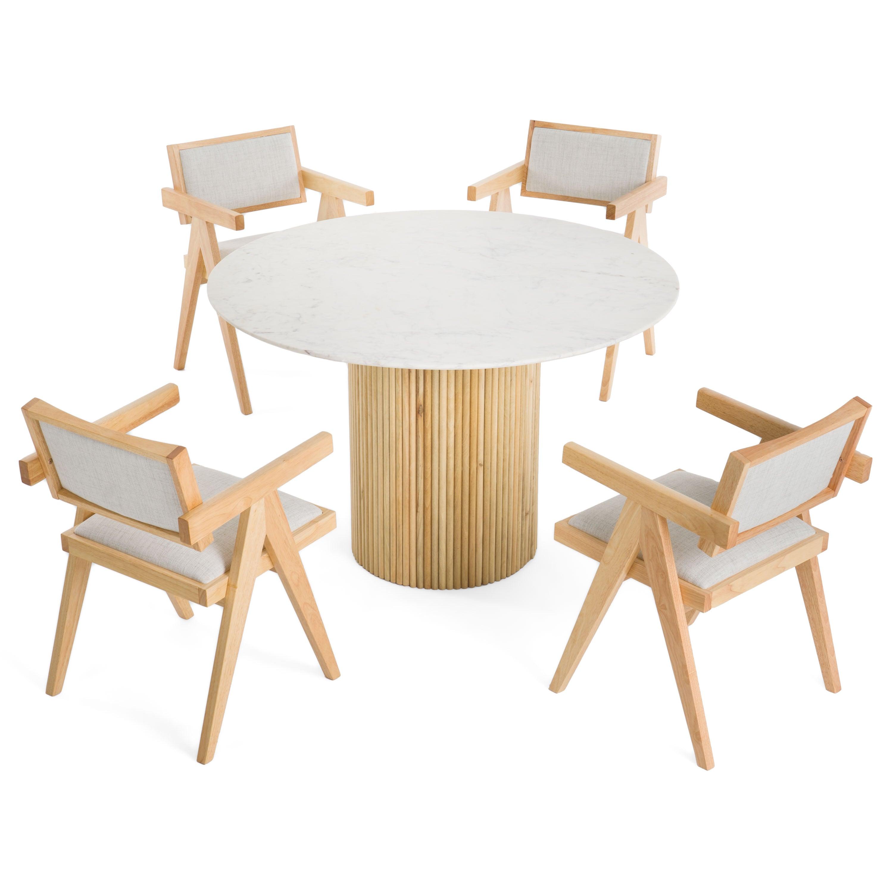 Cambridge Marble and Mango Round Dining Table
