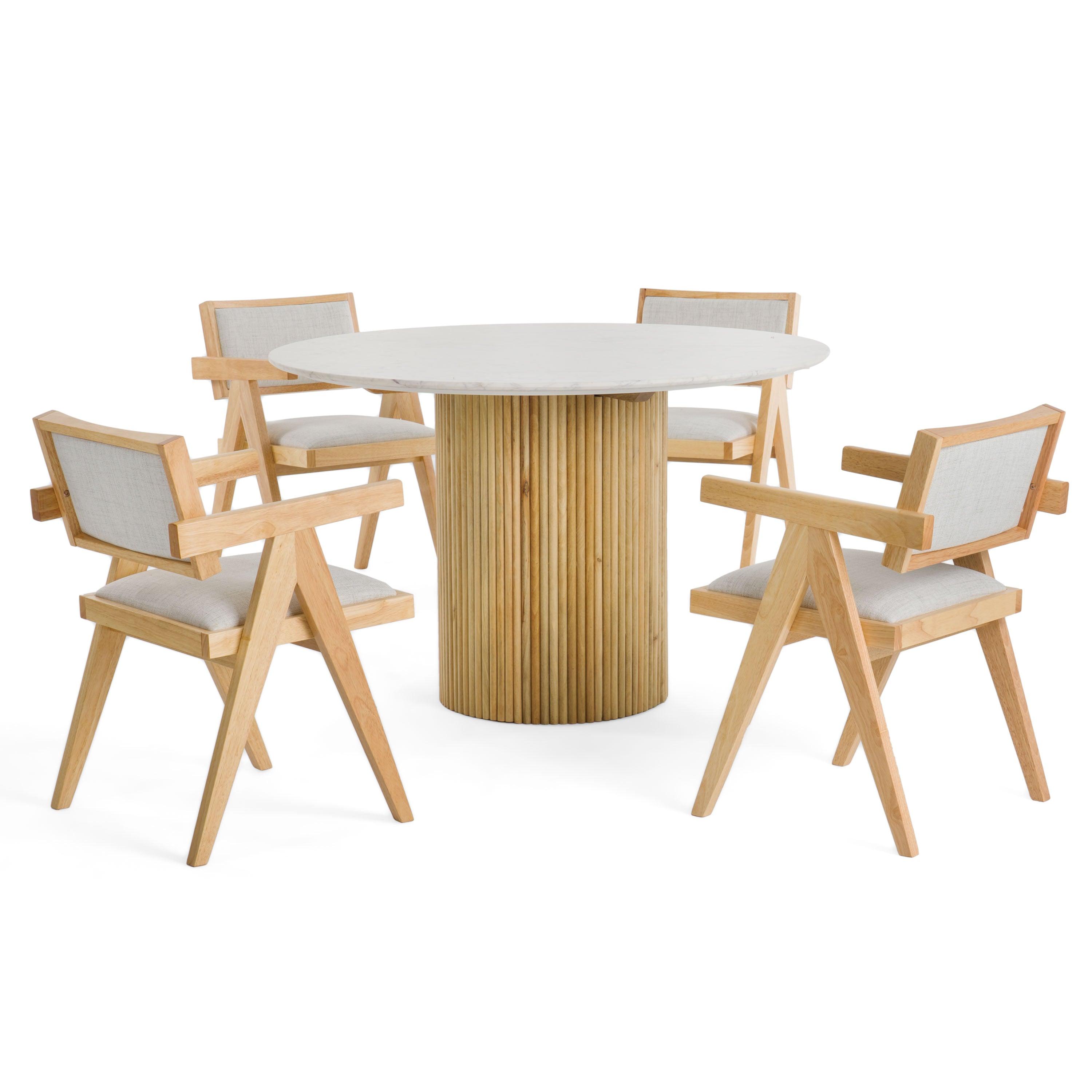 Cambridge Marble and Mango Round Dining Table
