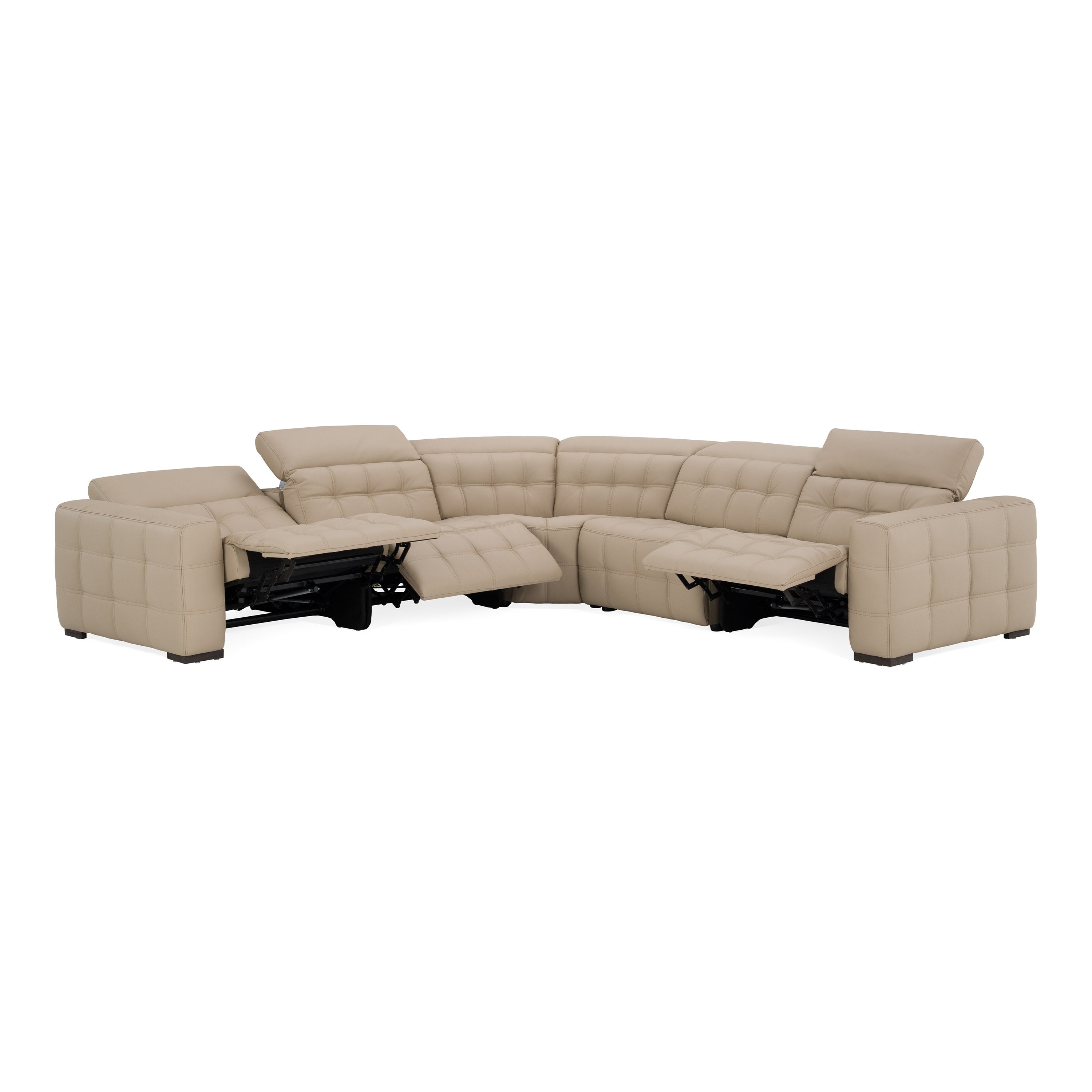 Carney Modern Leather Sectional Sofa and 3 Recliners
