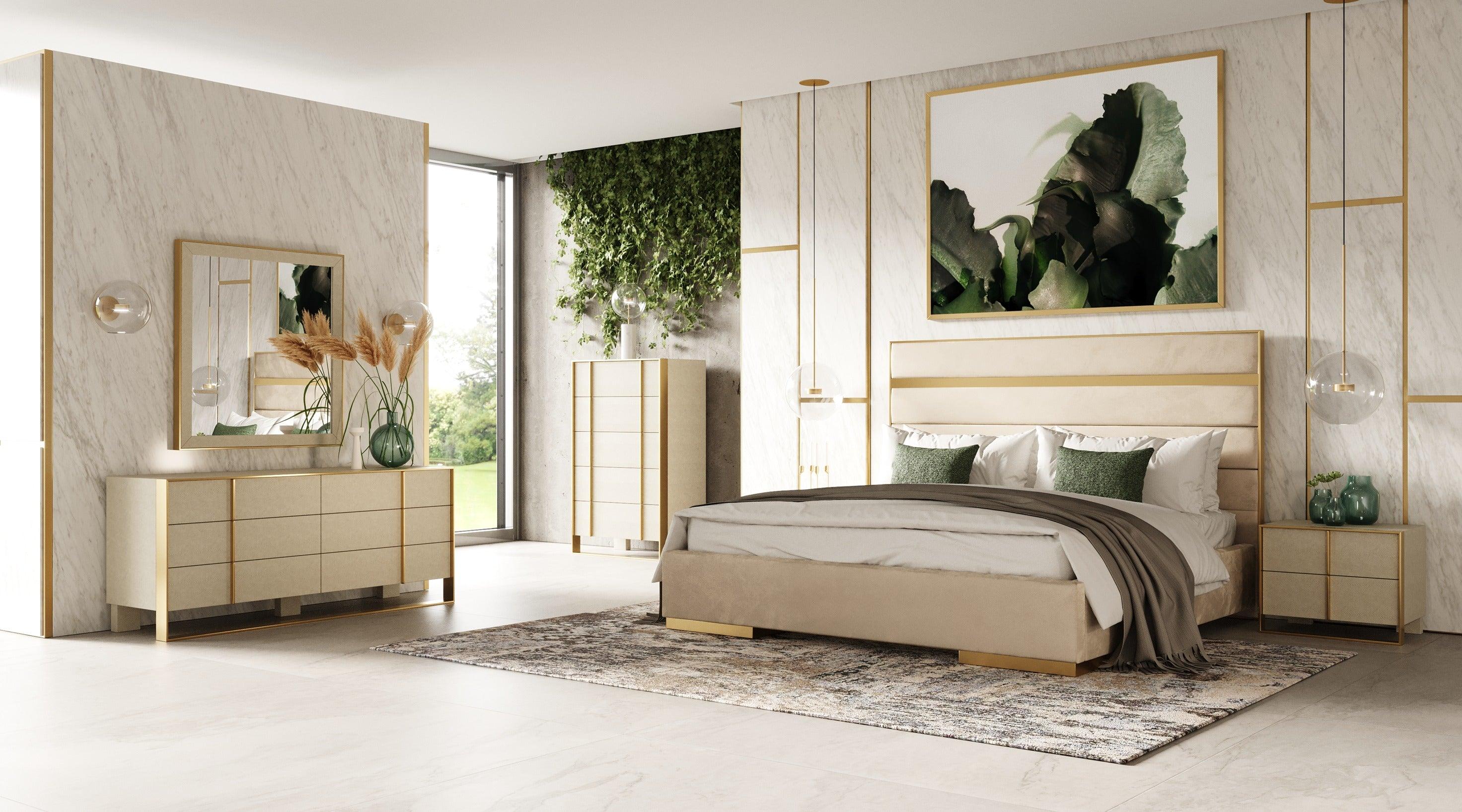 Modrest Cartier Modern Velvet and Brushed Bed