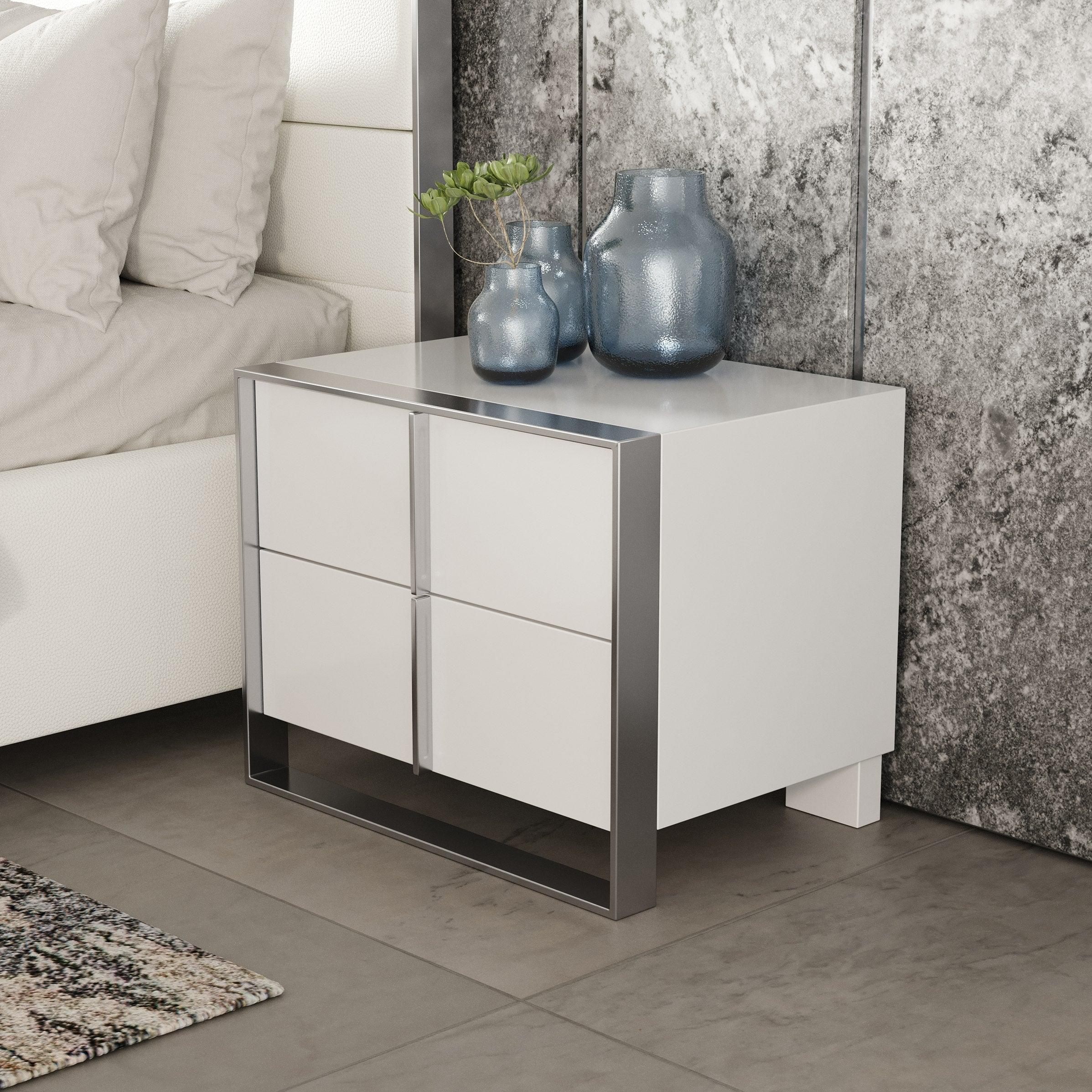 Cartier Modern Stainless Steel Nightstand