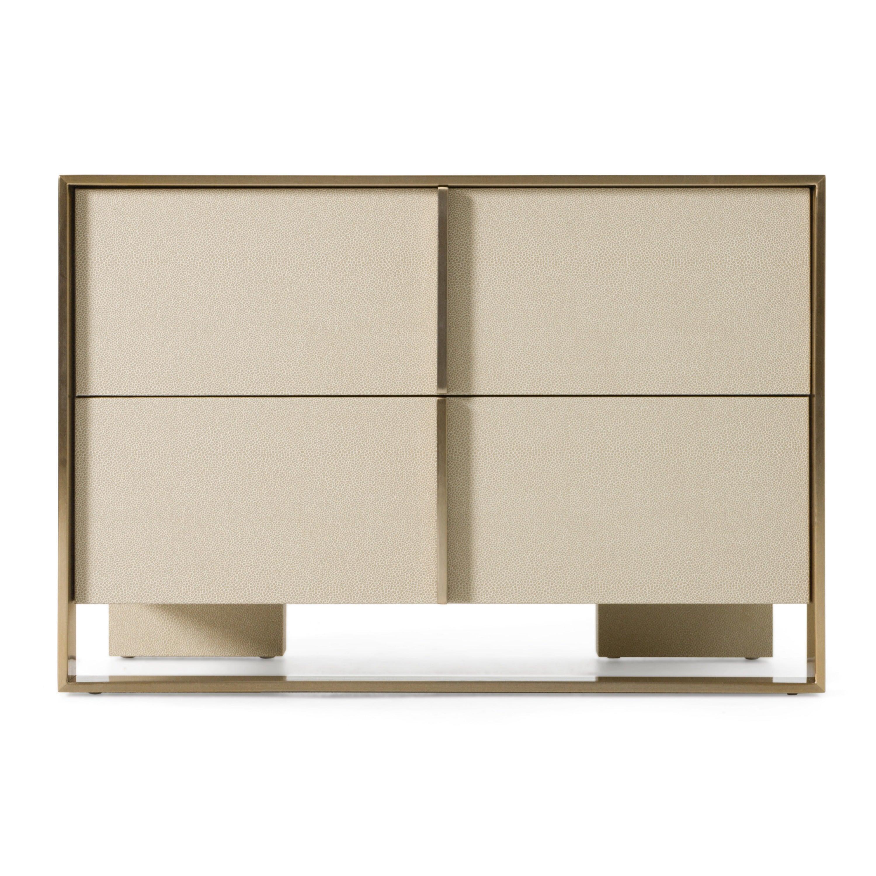 Cartier Modern Shagreen and Brushed Nightstand