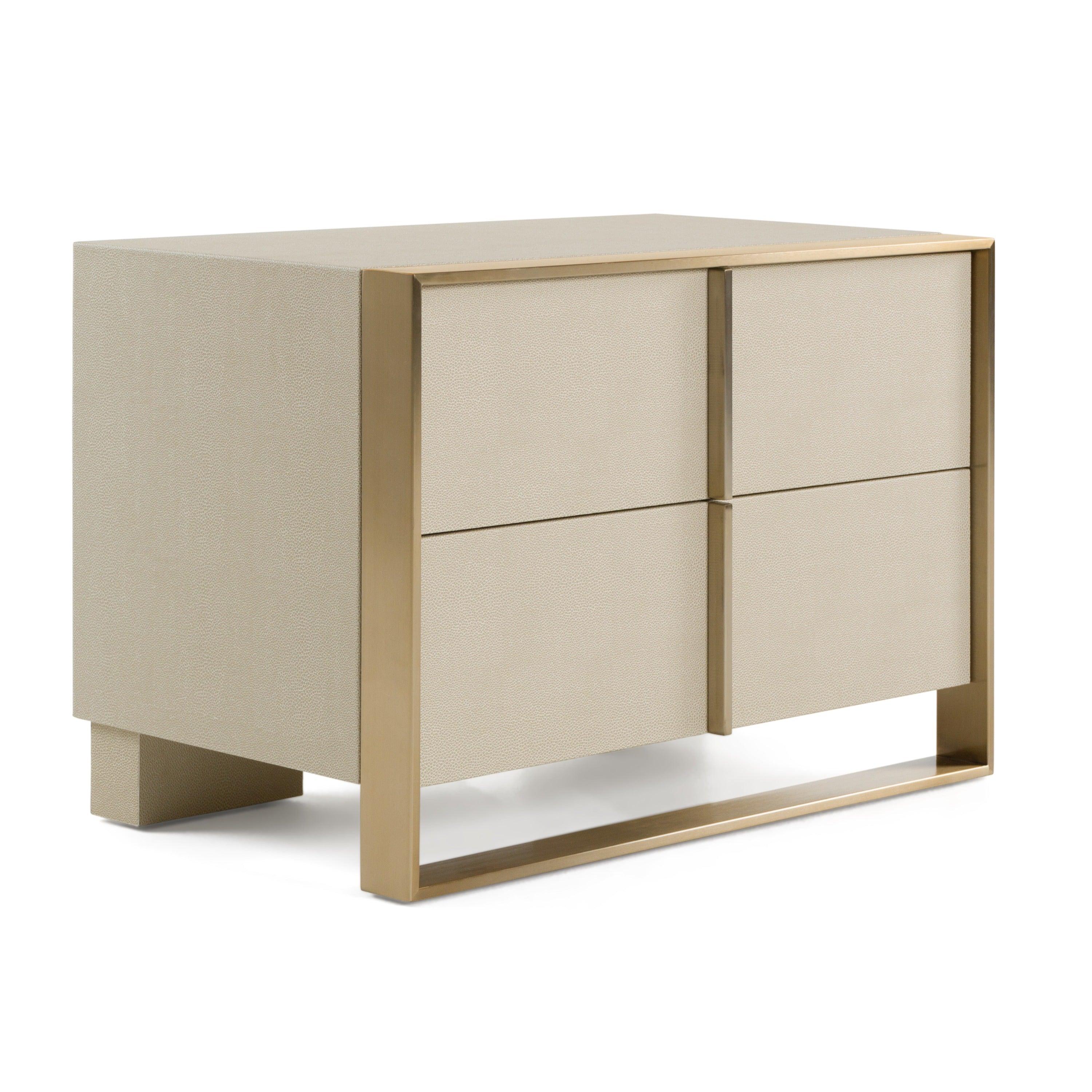 Cartier Modern Shagreen and Brushed Nightstand