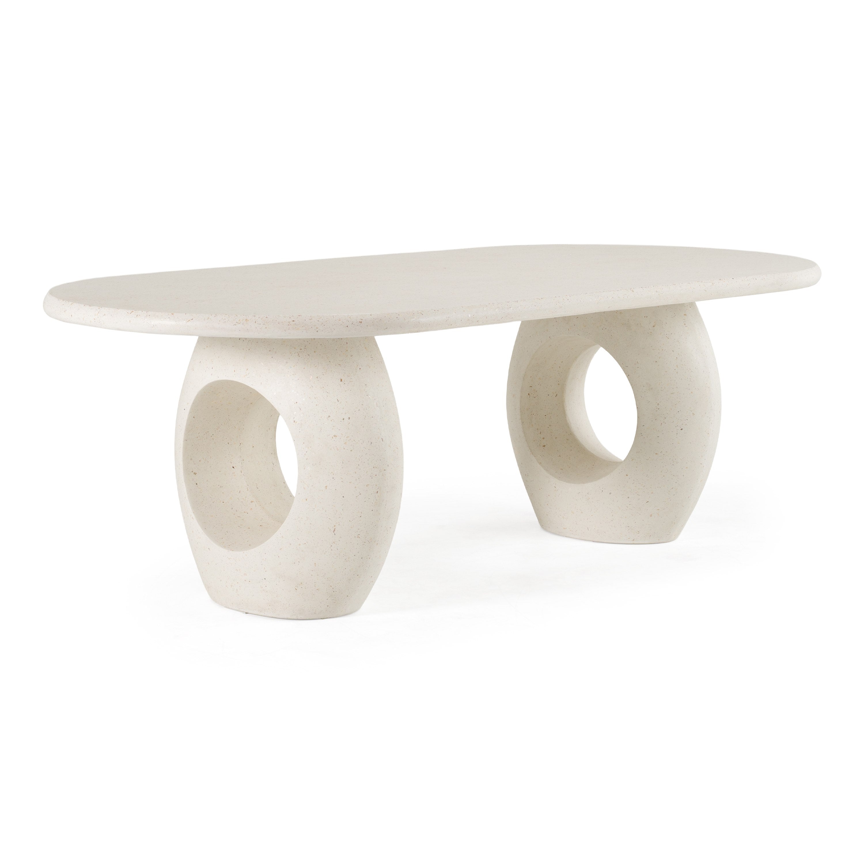 Carville Modern Terrazzo Concrete Oval Dining Table