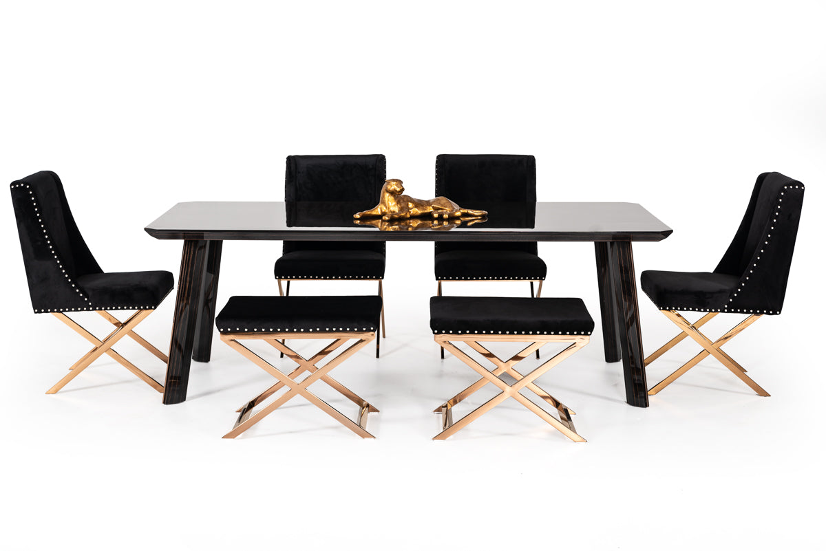Chadwick Modern Rosegold Dining Table