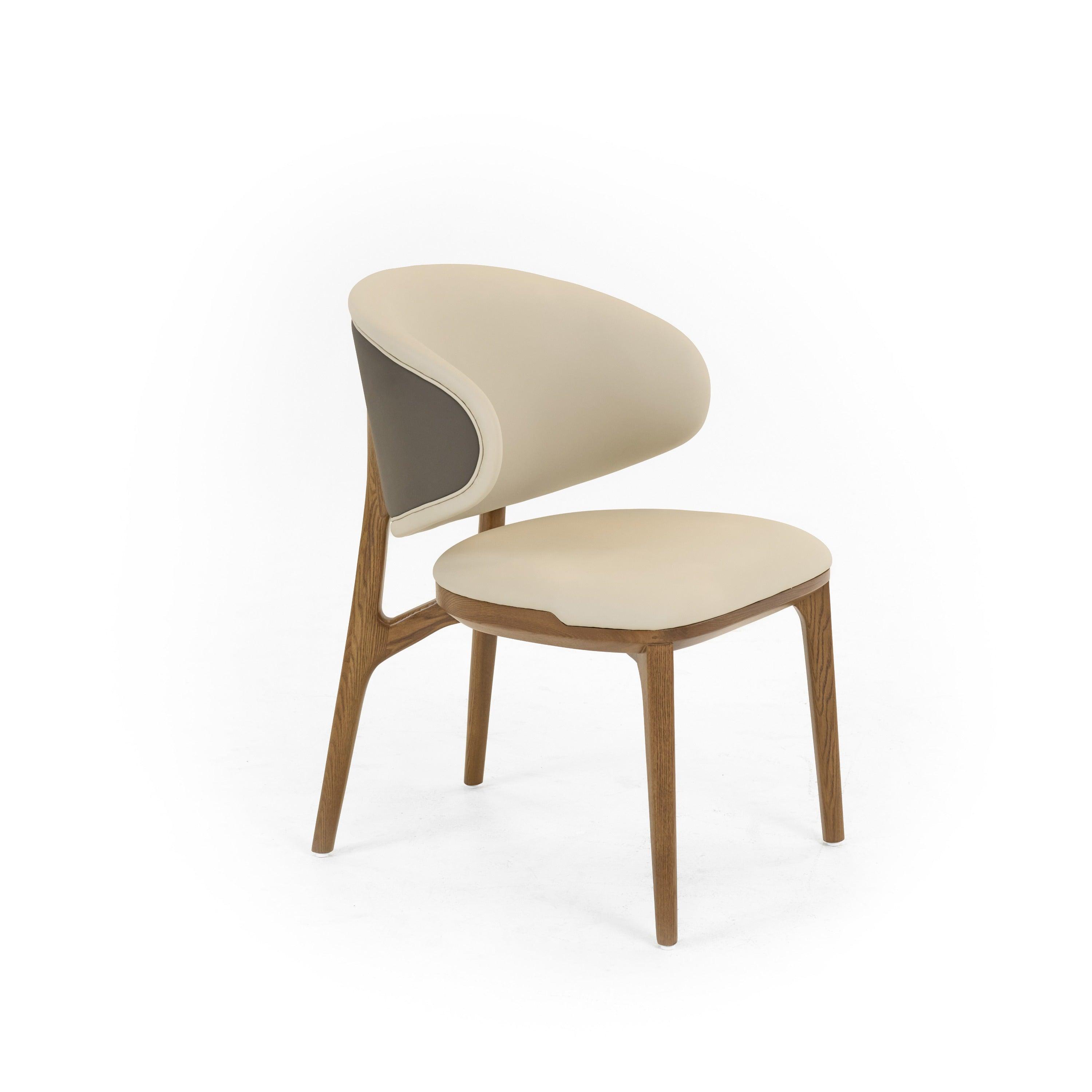 Modrest Chance Contemporary Fabric and Leatherette Dining Chair