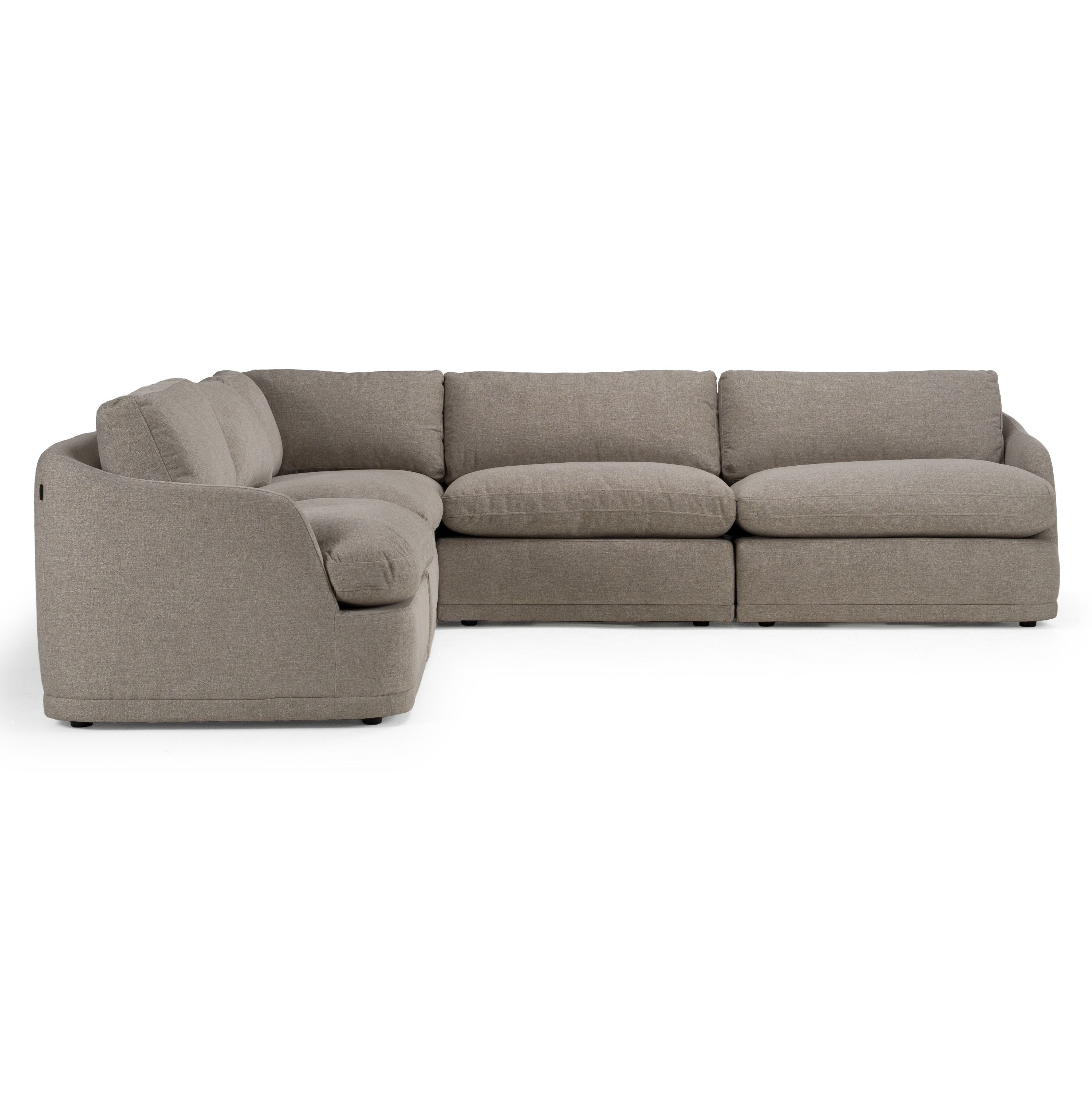 Chantry Modern Sand Fabric Sectional Sofa