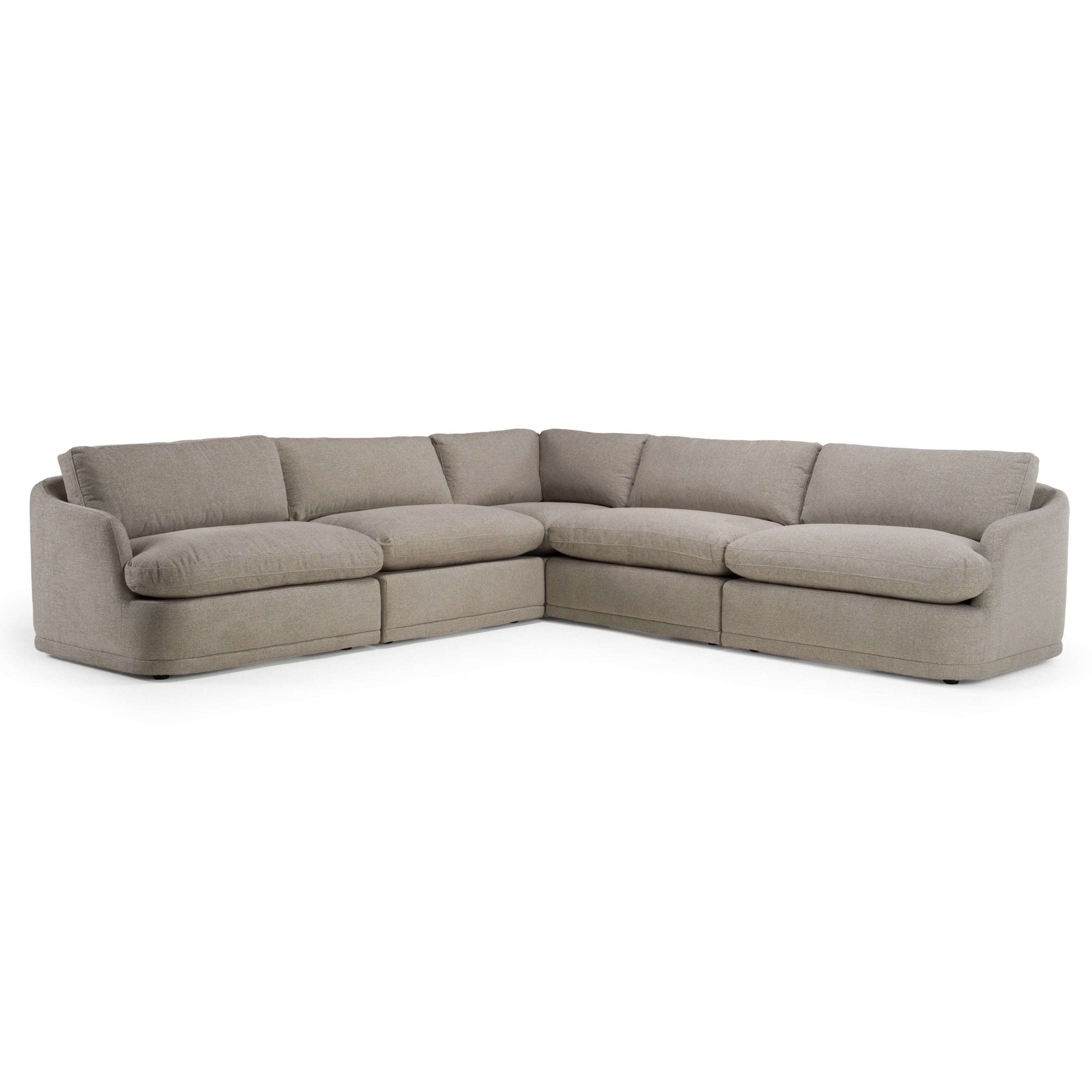Chantry Modern Sand Fabric Sectional Sofa