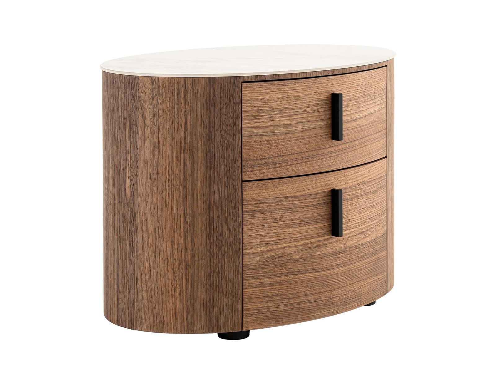 Modrest Chelton Contemporary Ceramic Oval Nightstand